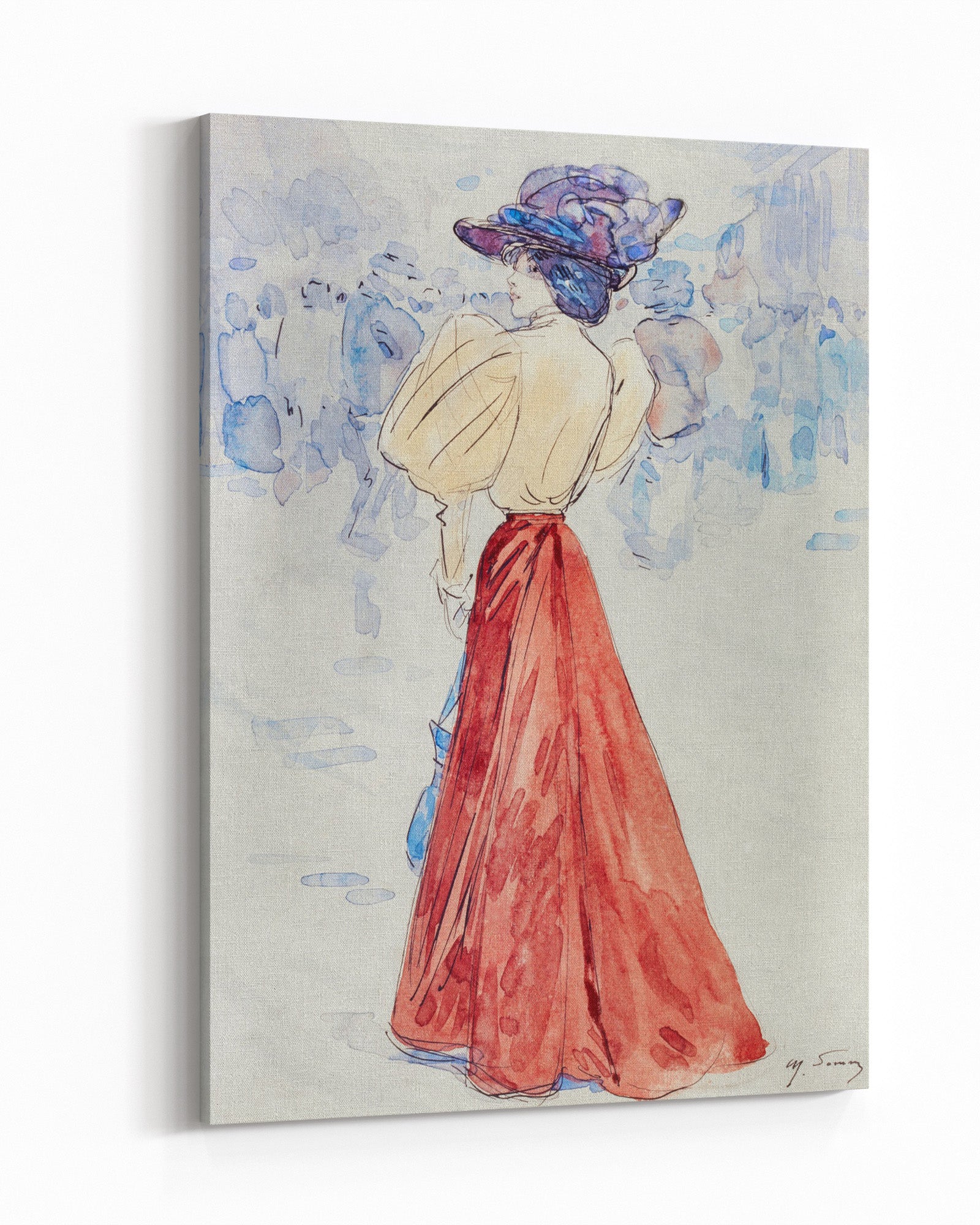 Obraz na płótnie "Elegancka z czerwoną spódnicą" - Henry Somm - Elegancka z czerwona spodnica_Obraz na plotnie.jpg