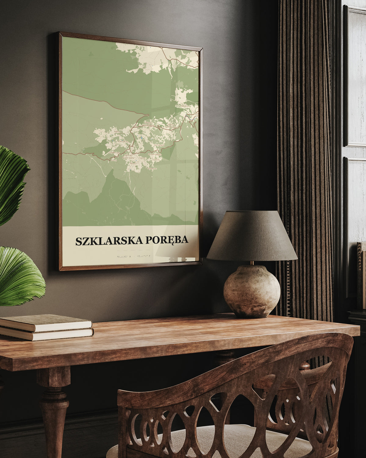 Plakat SZKLARSKA PORĘBA - Mapa miasta, mapa miasta w stylu technicznym - 6