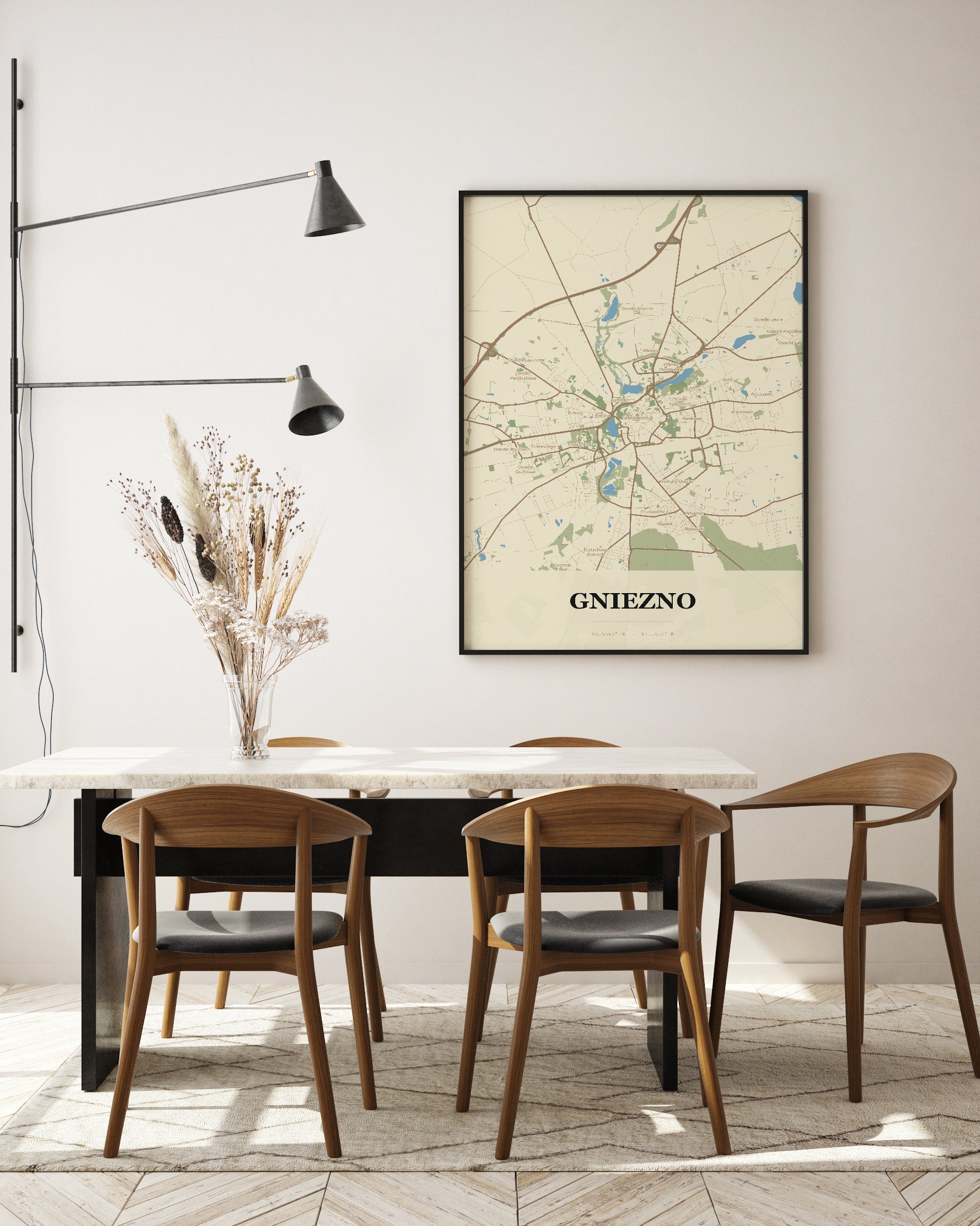 Plakat GNIEZNO - Mapa miasta, mapa miasta Gniezno - 5