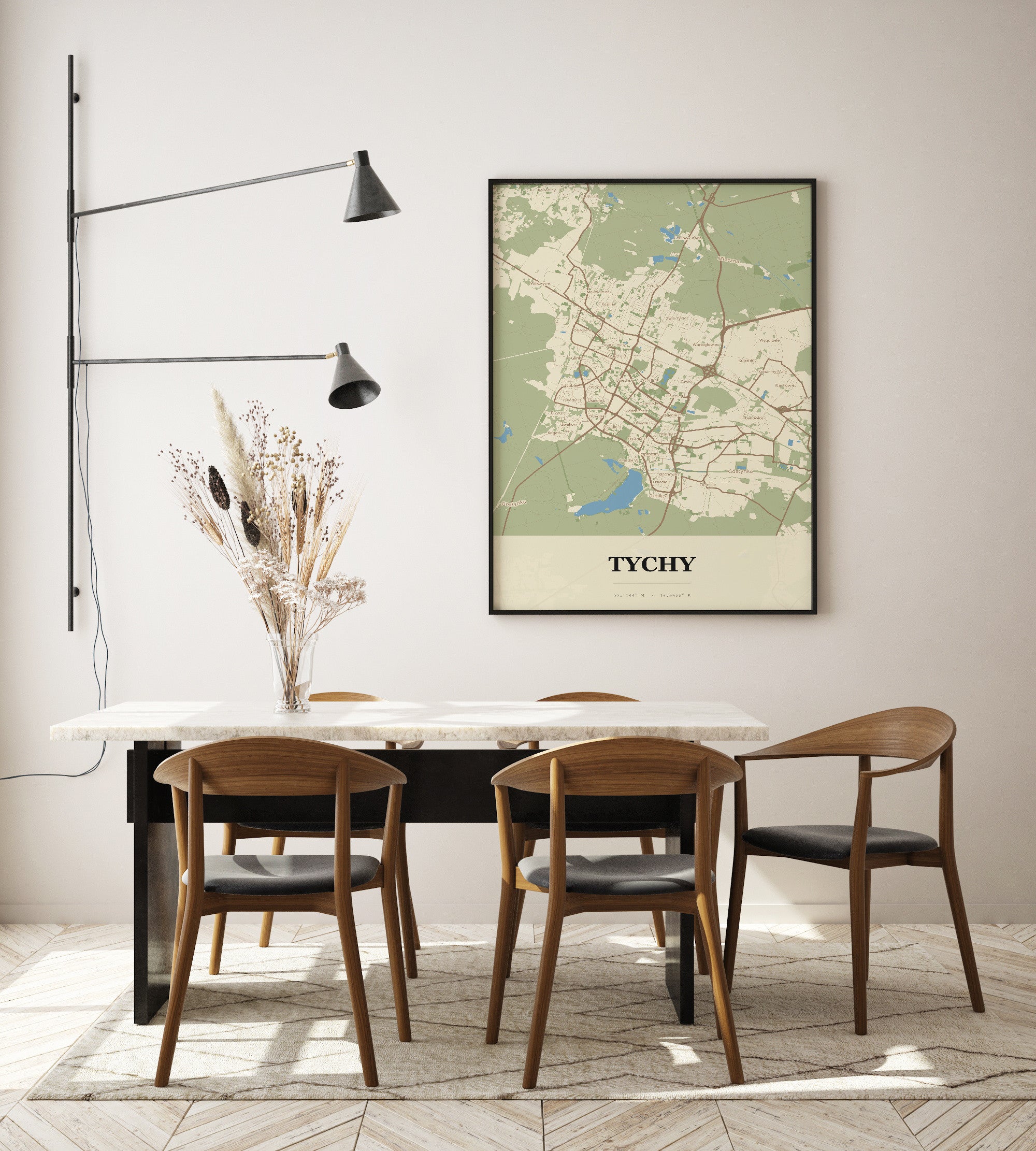 Plakat TYCHY - Mapa miasta