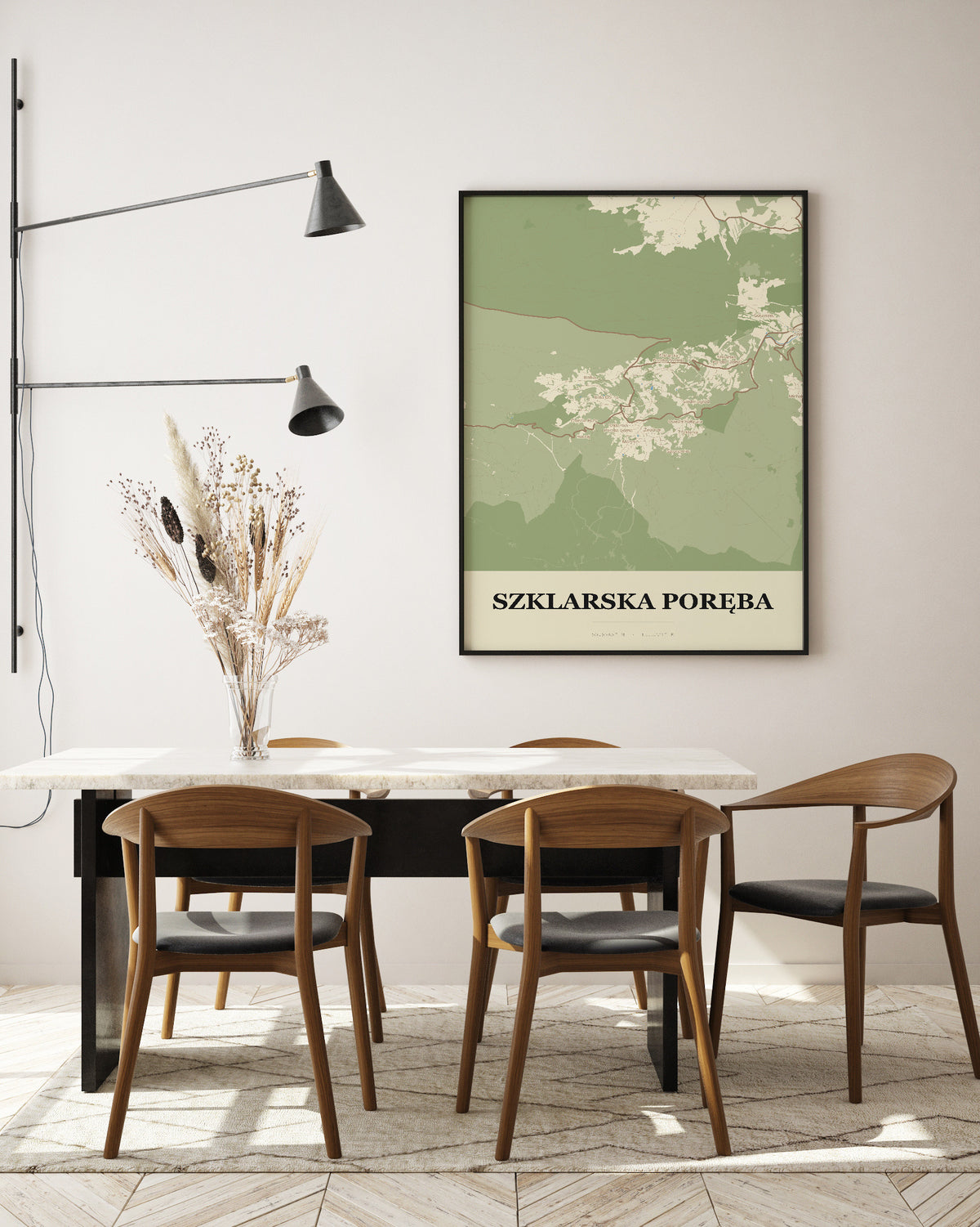 Plakat SZKLARSKA PORĘBA - Mapa miasta, mapa miasta w stylu technicznym - 5