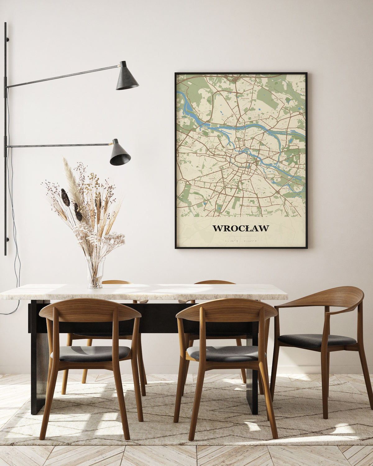 Plakat Wrocław – mapa miasta, mapa Wrocławia w nowoczesnym stylu - 5