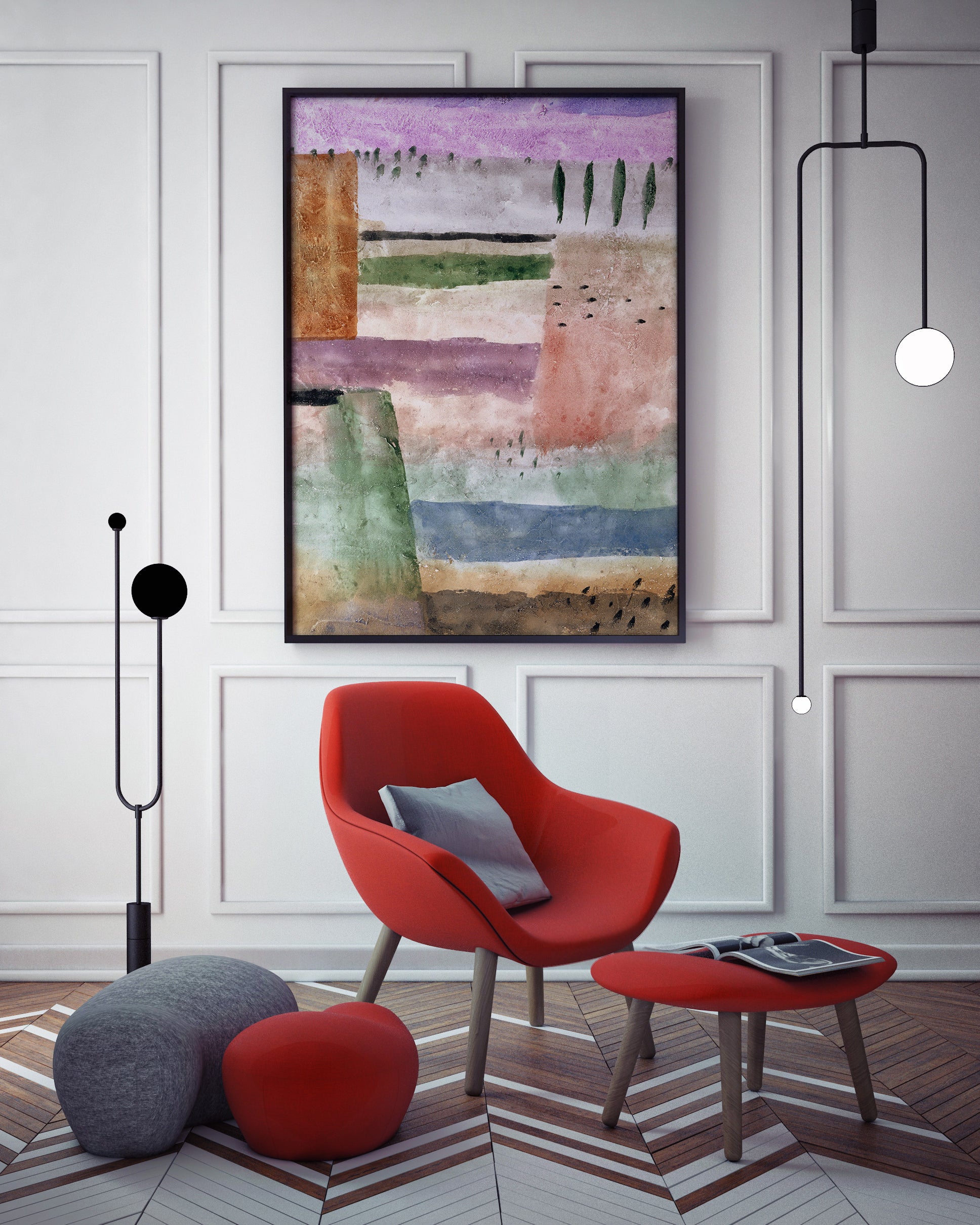 Plakat „Landschaft mit Pappeln“ von Paul Klee, Kunstwerk - 2