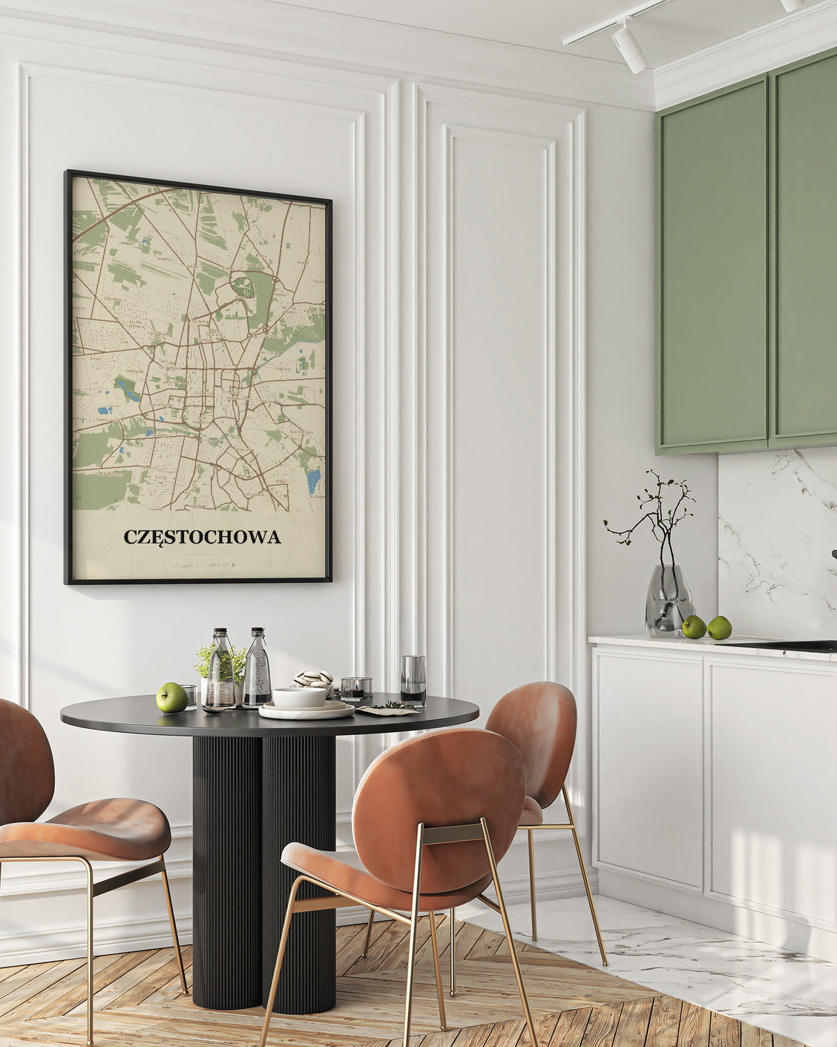 Plakat CZĘSTOCHOWA – mapa miasta, mapa techniczna miasta - 2