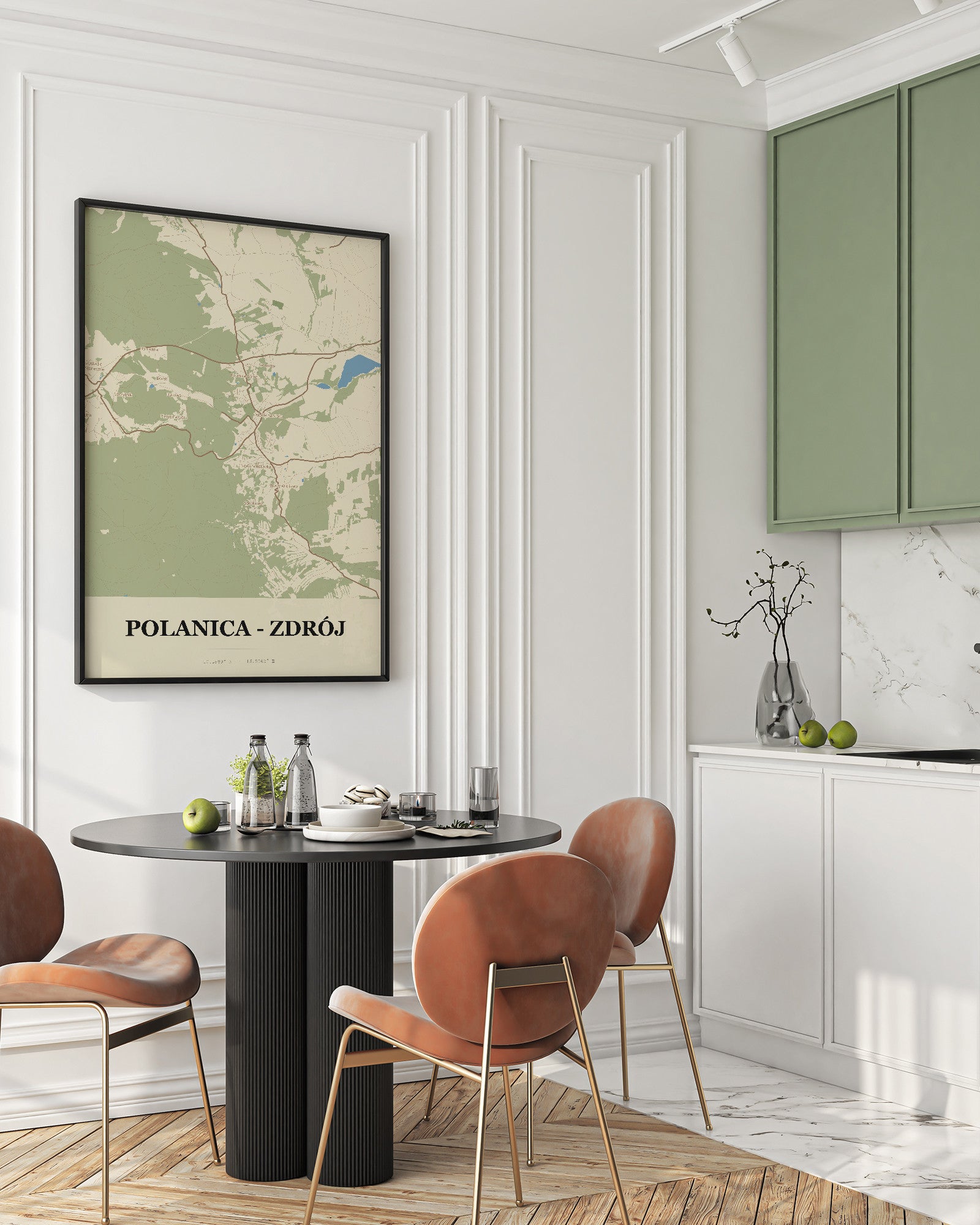 Plakat POLANICA - ZDRÓJ - Mapa miasta, mapa miasta w stylu technicznym - 2