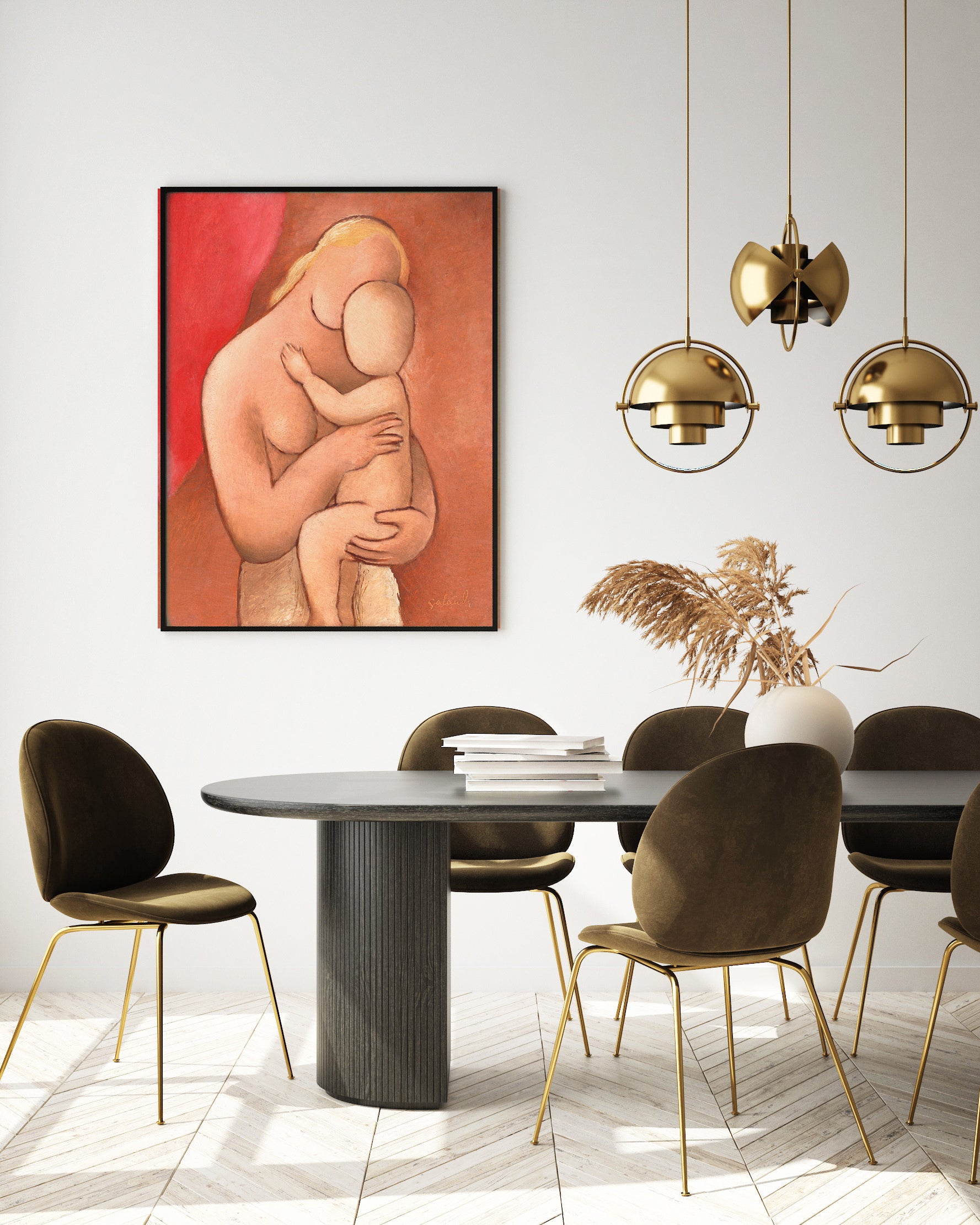 Mutter mit Kind - Poster, Kunstwerk. - 2