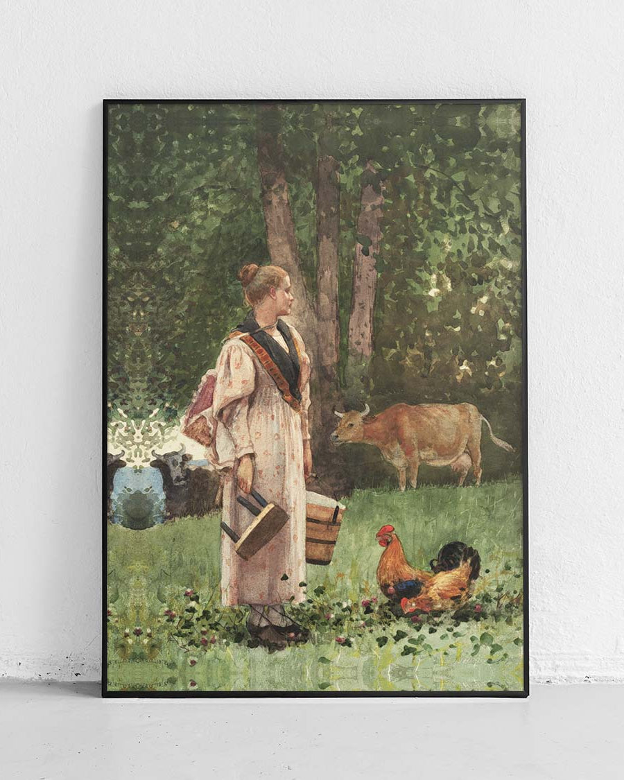 Poster „Die Milchmagd“ Winslow Homer, Kunstwerk – 1