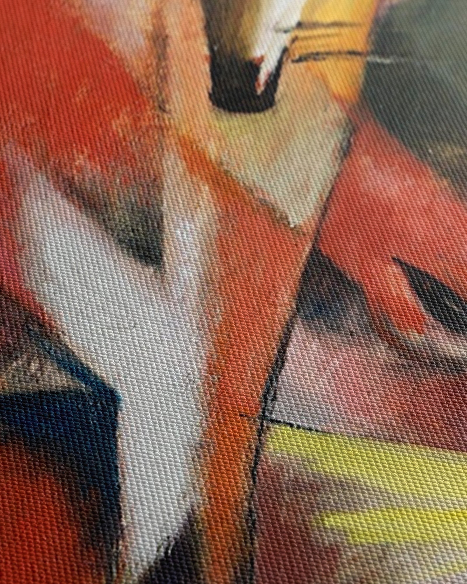 Obraz na płótnie: Czerwone lisy w stylu abstrakcyjnym - Obraz_Canvas szczegol.jpg