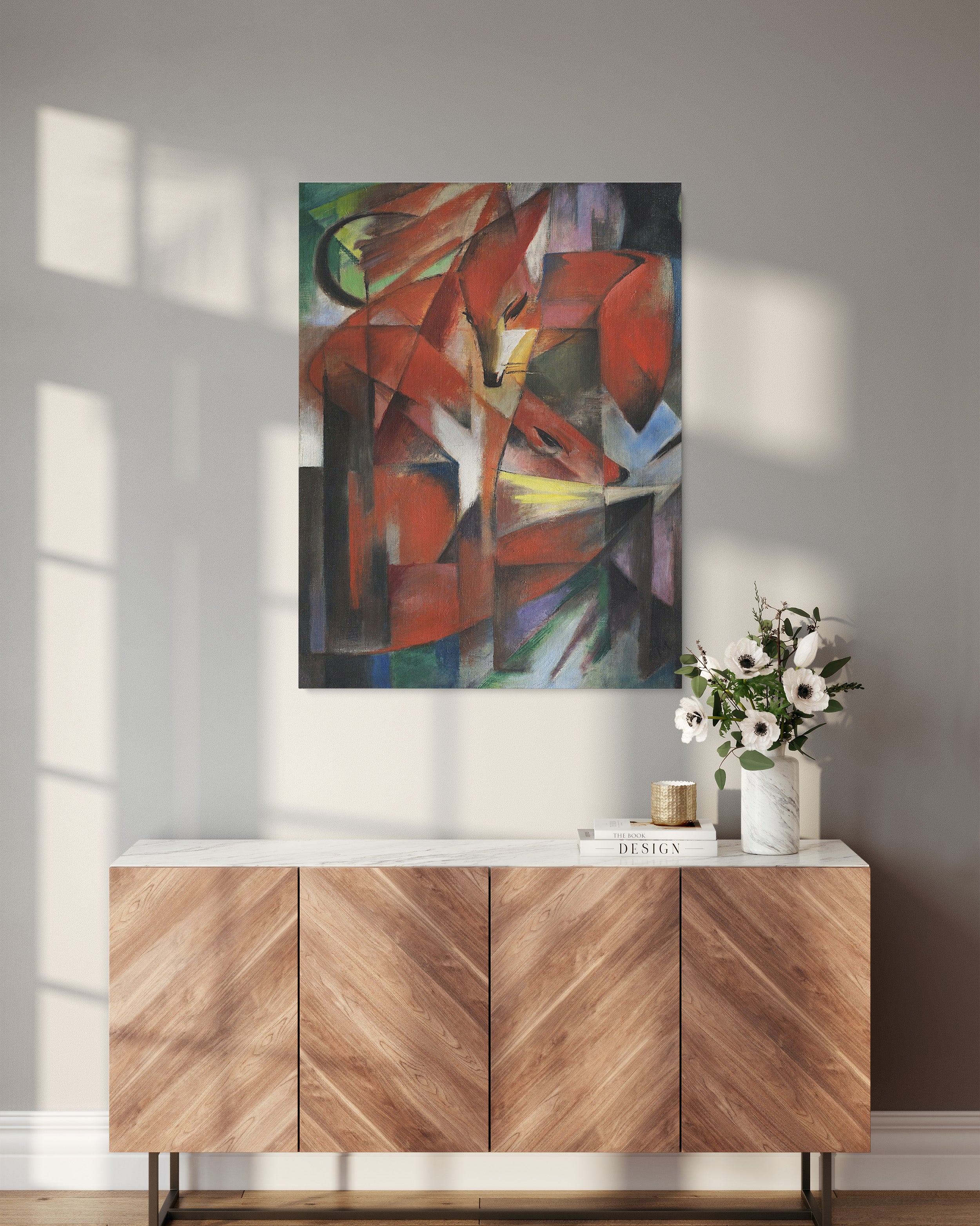 Obraz na płótnie: Czerwone lisy w stylu abstrakcyjnym - Obraz_Obraz do pokoju.jpg