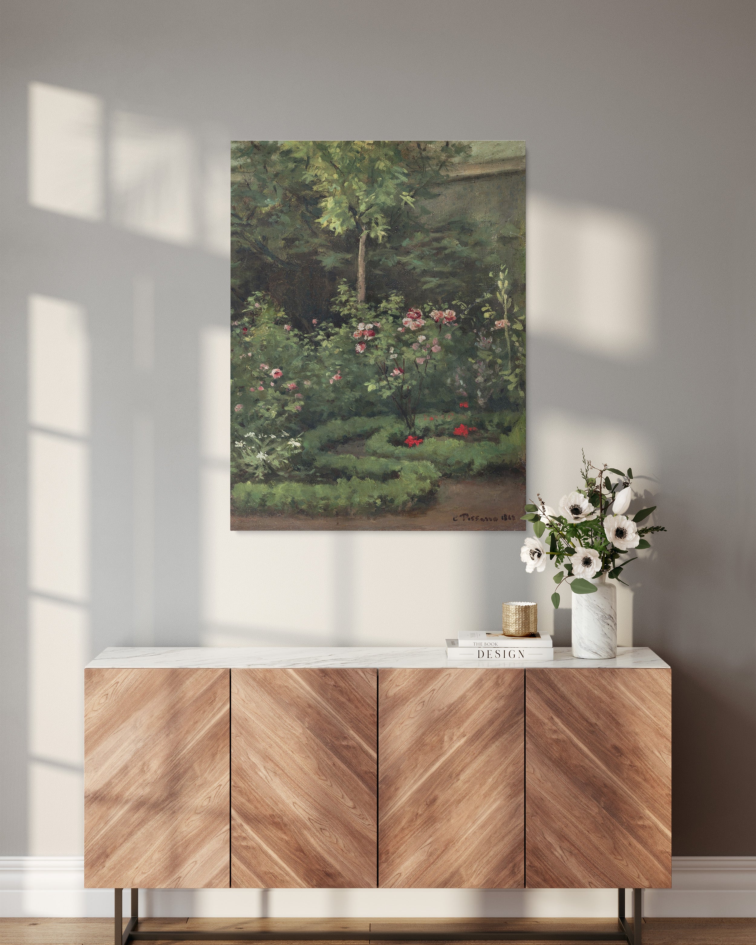Canvas Print "Rose Garden" by Camille Pissarro, portrait canvas print - 3