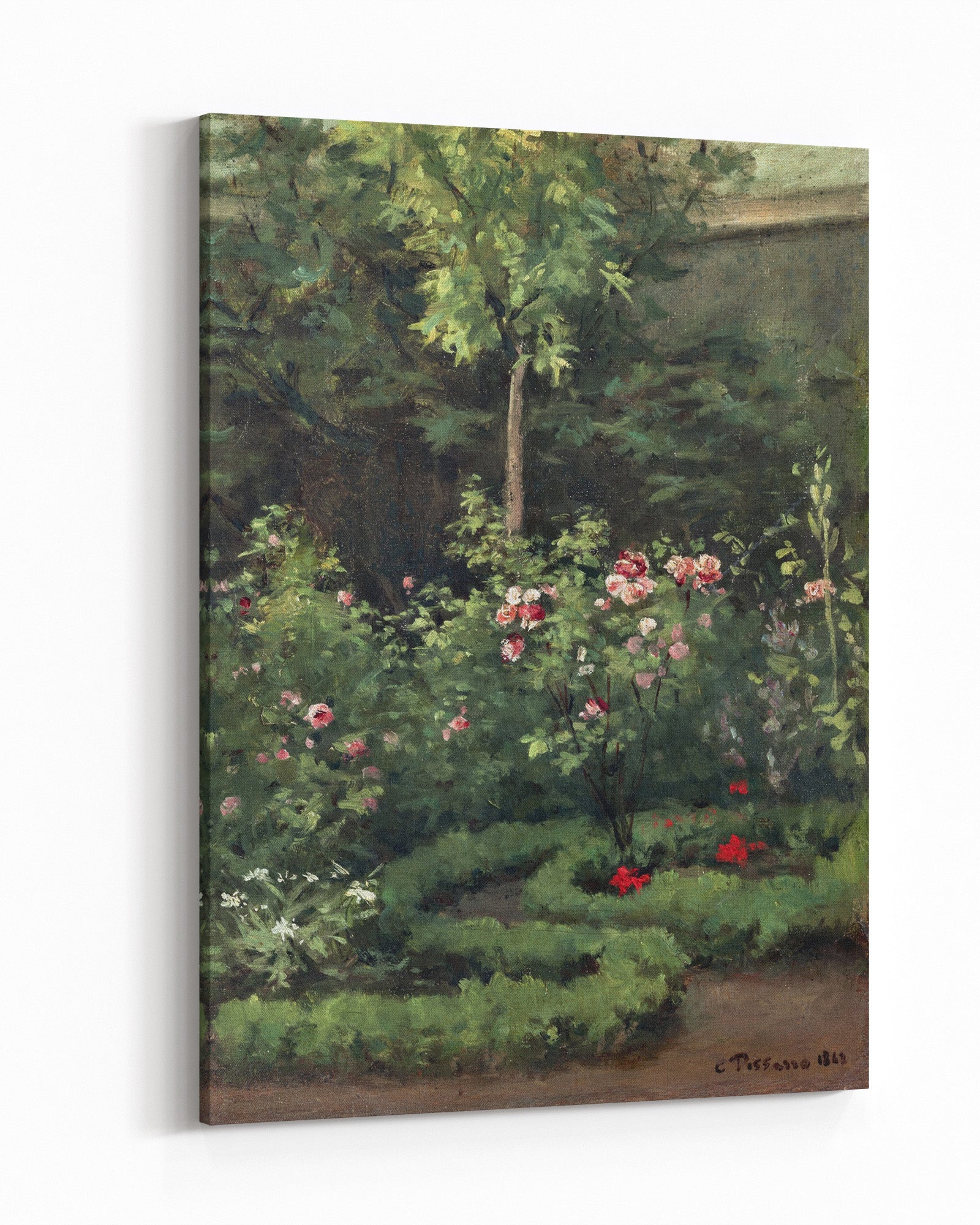 Canvas Print "Rose Garden" by Camille Pissarro, portrait canvas print - 1
