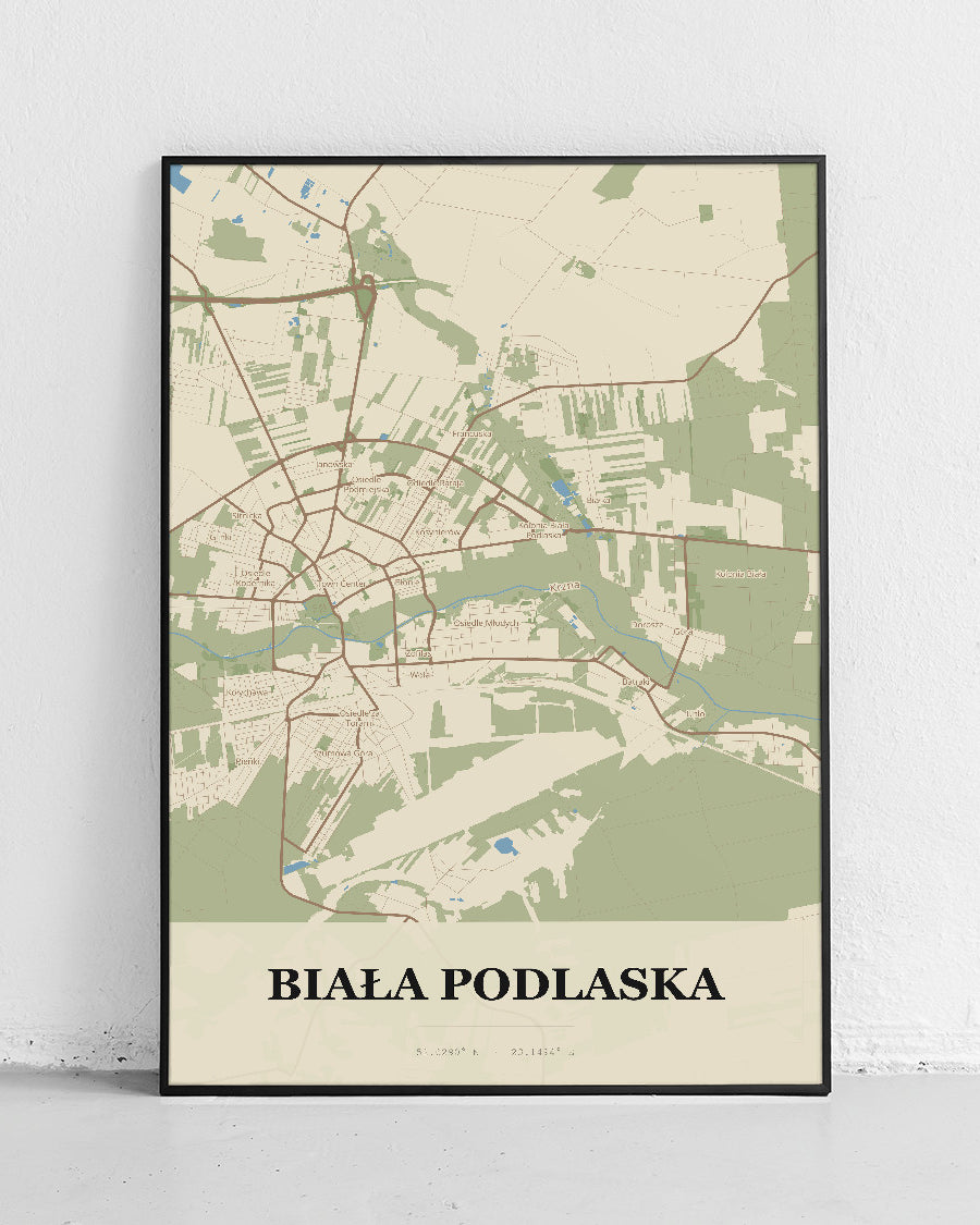 Plakat Biała Podlaska – mapa miasta - 1