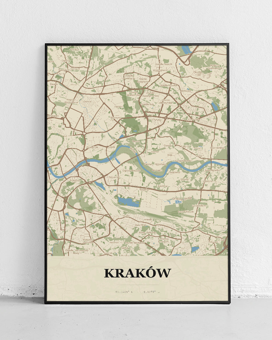 Poster KRAKAU - Stadtkarte - Stadtkarte von Krakau - 1