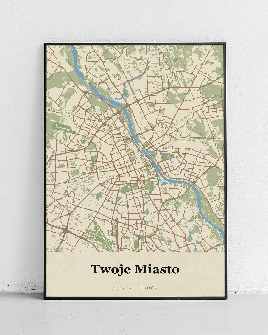 Plakat Twoje Miasto - Mapa miasta