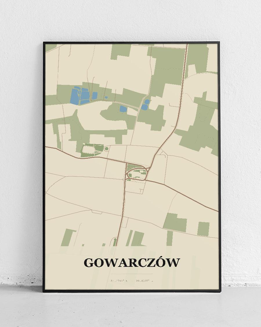 Plakat GOWARCZÓW - Mapa miasta
