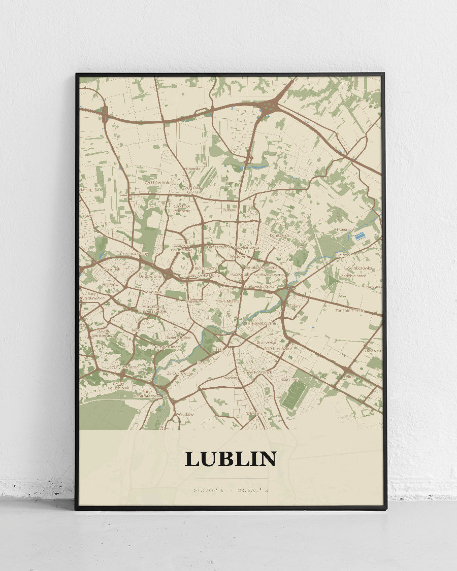 Plakat LUBLIN – mapa miasta - 1