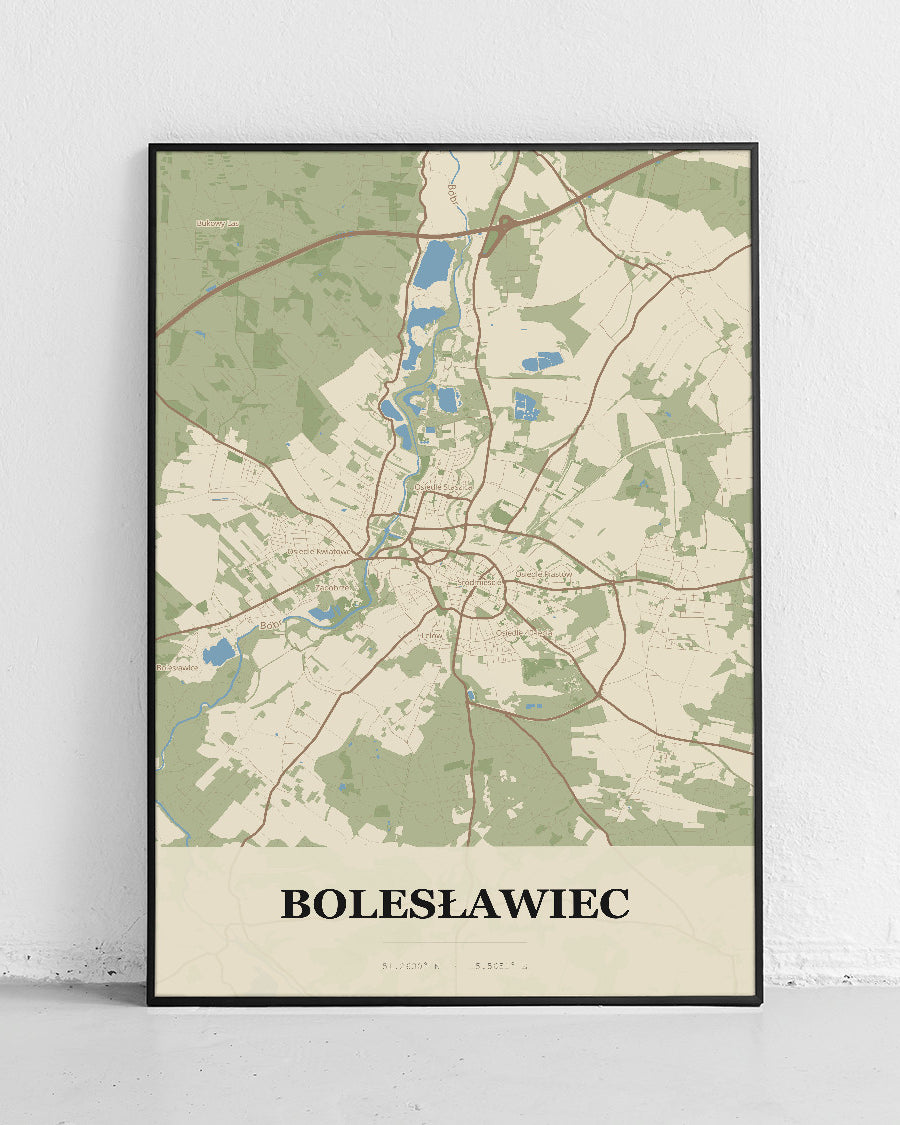 Poster BOLESŁAWIEC – Stadtkarte - 1