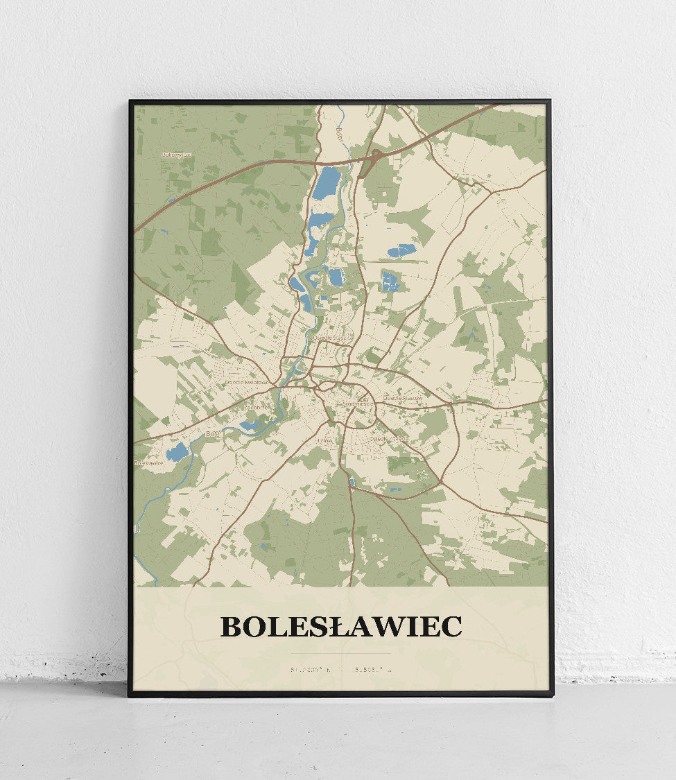 Plakat BOLESŁAWIEC - Mapa miasta