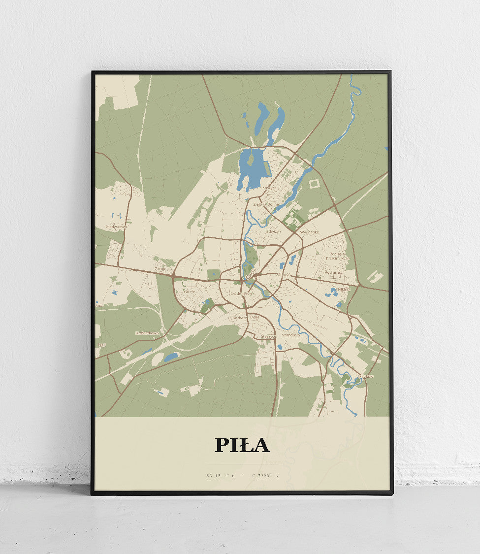 Plakat PIŁA - Mapa miasta