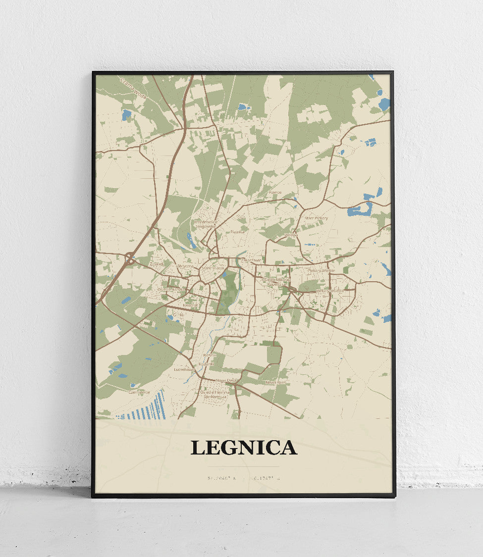 Plakat LEGNICA - Mapa miasta