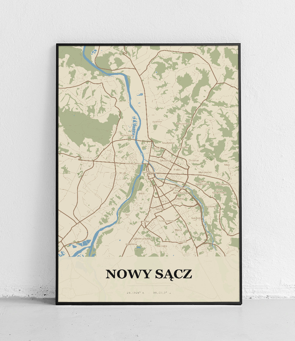 Plakat NOWY SĄCZ - Mapa miasta