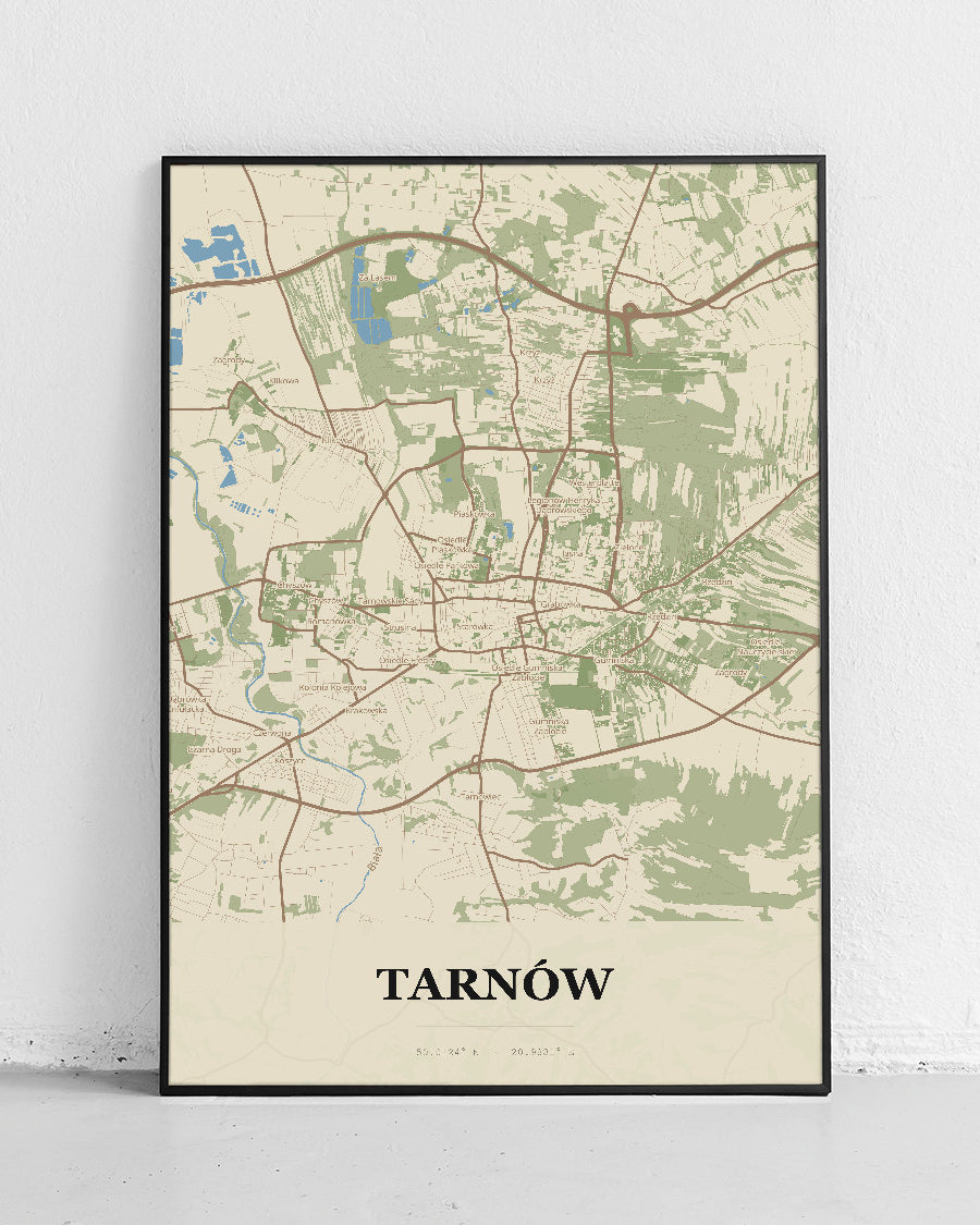Plakat TARNÓW - mapa miasta, mapa miasta w nowoczesnym stylu - 1