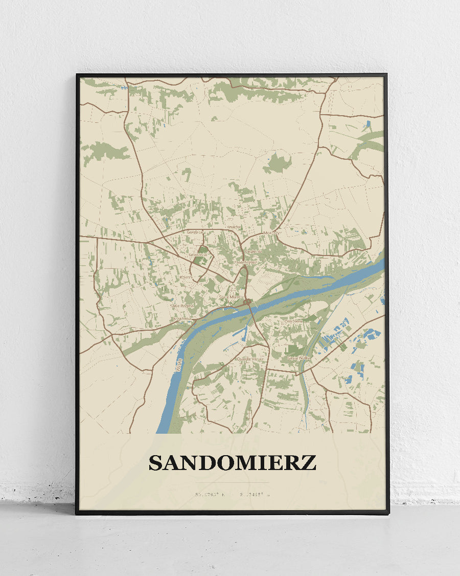 Plakat SANDOMIERZ – mapa miasta - 1
