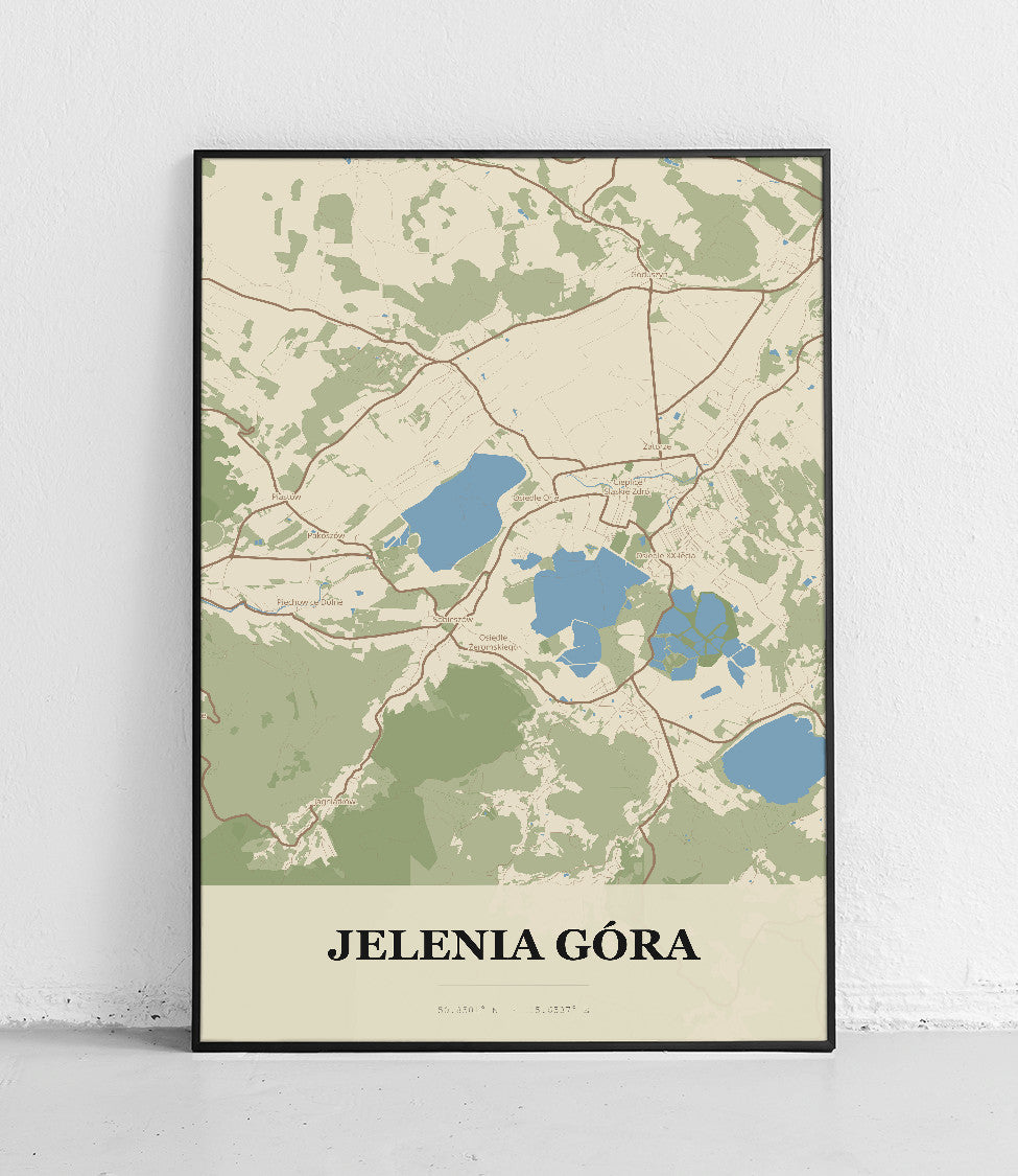 Plakat JELENIA GÓRA - Mapa miasta