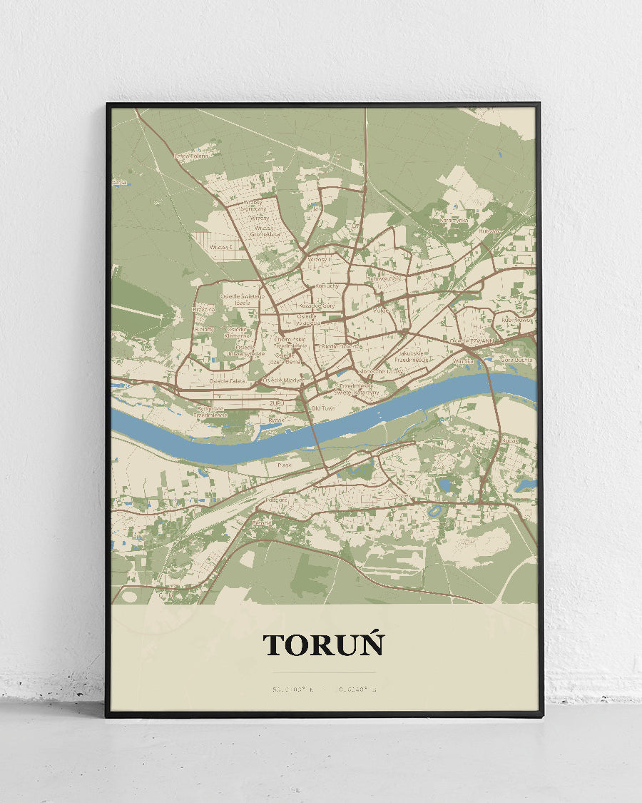 Plakat TORUŃ - Mapa miasta, mapa techniczna miasta Toruń - 1