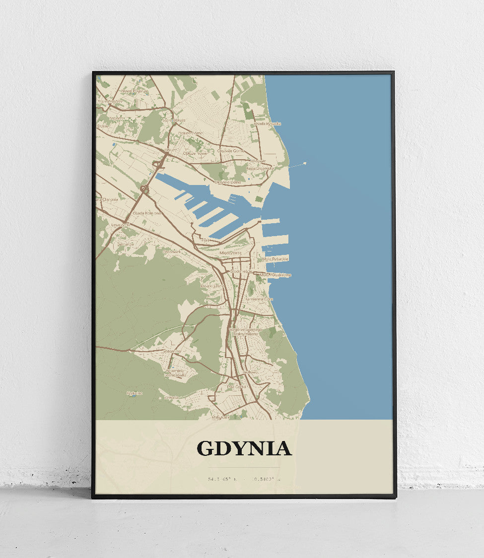 Plakat GDYNIA - Mapa miasta