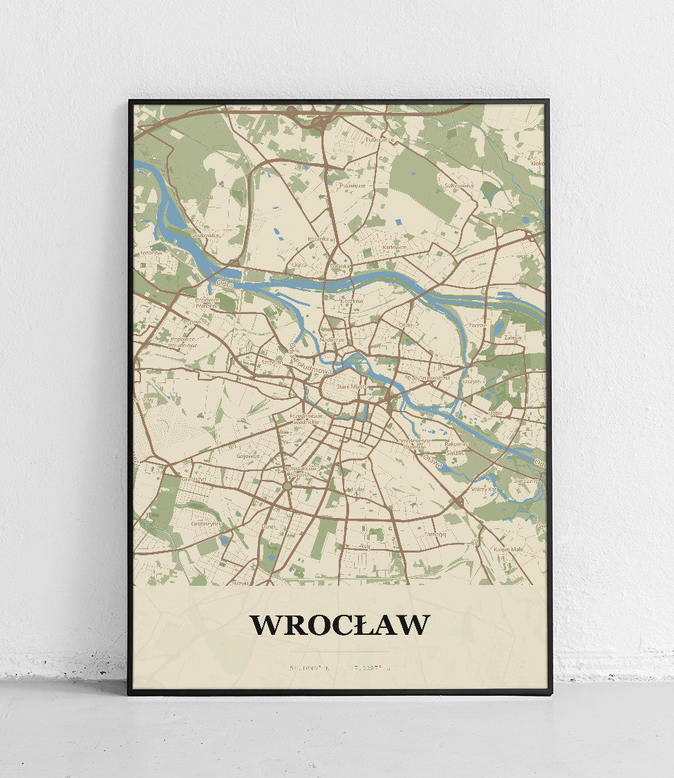 Plakat WROCŁAW - Mapa miasta
