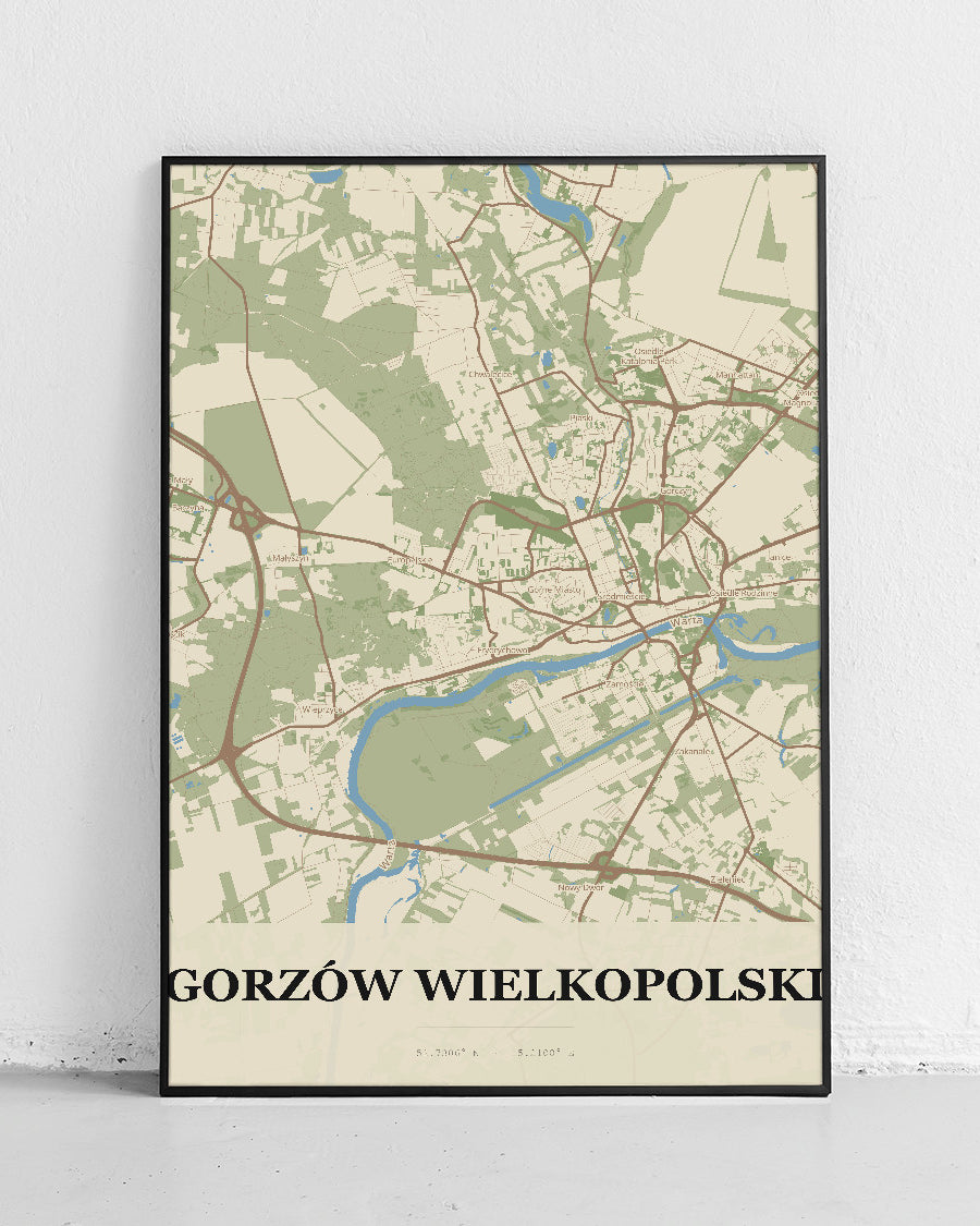 Plakat GORZÓW WIELKOPOLSKI – mapa miasta - 1