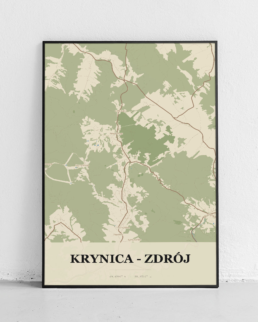 Plakat KRYNICA - ZDRÓJ - Stadtkarte - 1