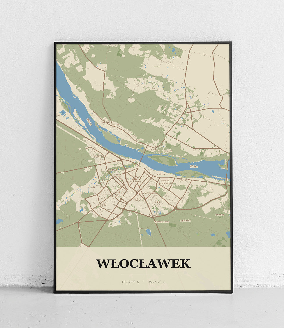 Plakat WŁOCŁAWEK - Mapa miasta