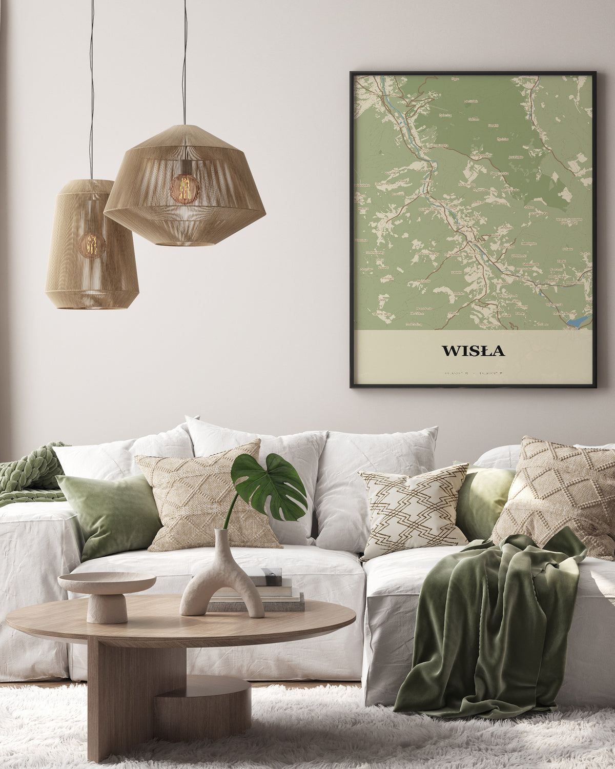Poster WISŁA - Stadtkarte, Stadtkarte von Wisła. - 3