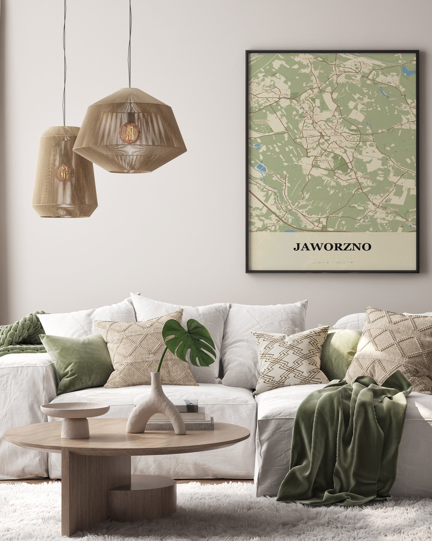 Plakat JAWORZNO - Mapa miasta, mapa miasta do dekoracji ściennej - 3