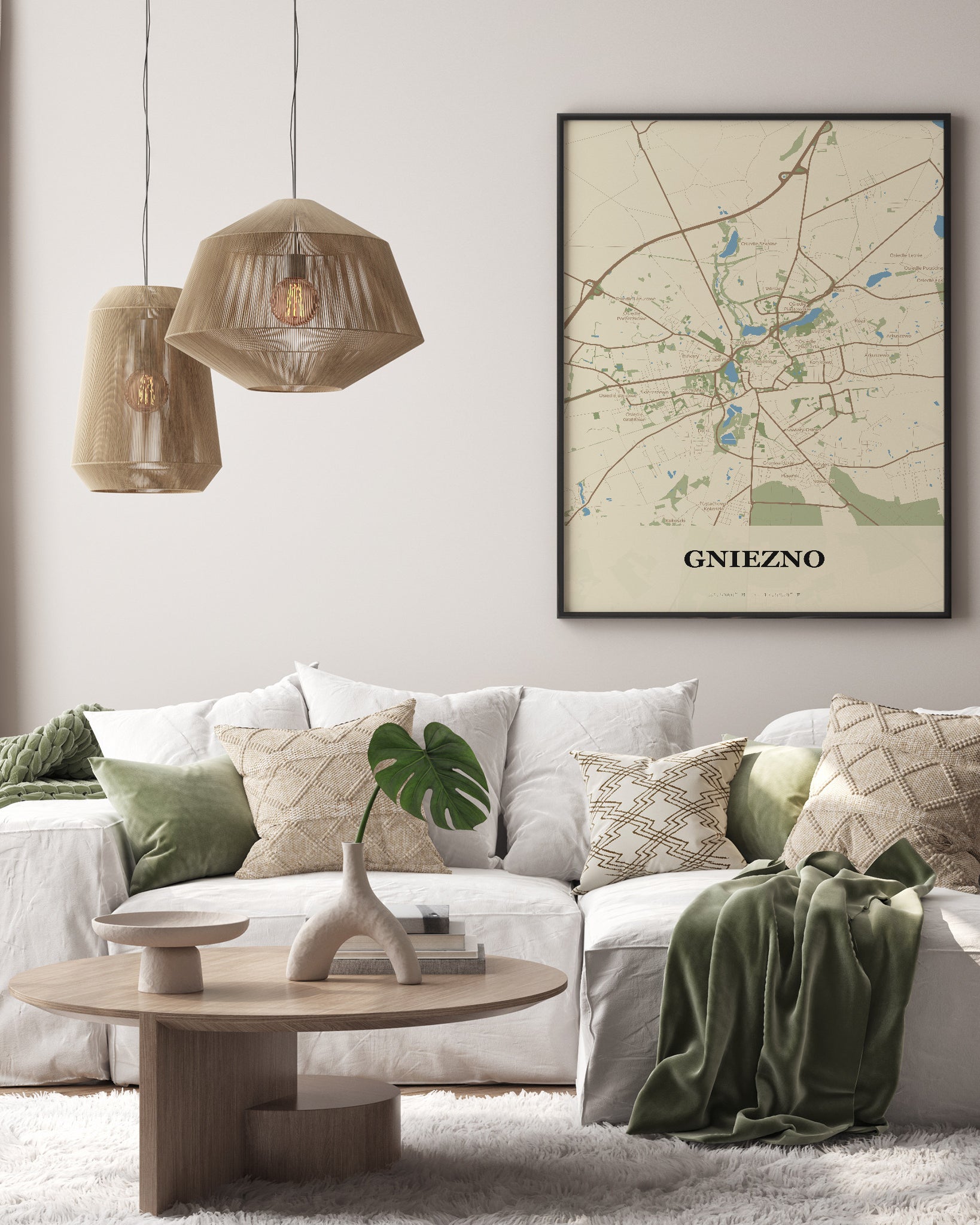 Plakat GNIEZNO - Mapa miasta, mapa miasta Gniezno - 3