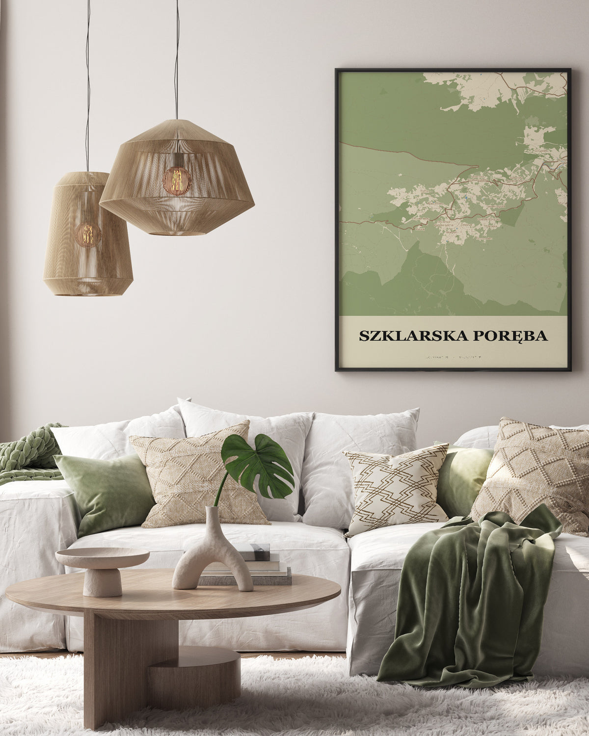 Plakat SZKLARSKA PORĘBA - Mapa miasta, mapa miasta w stylu technicznym - 3
