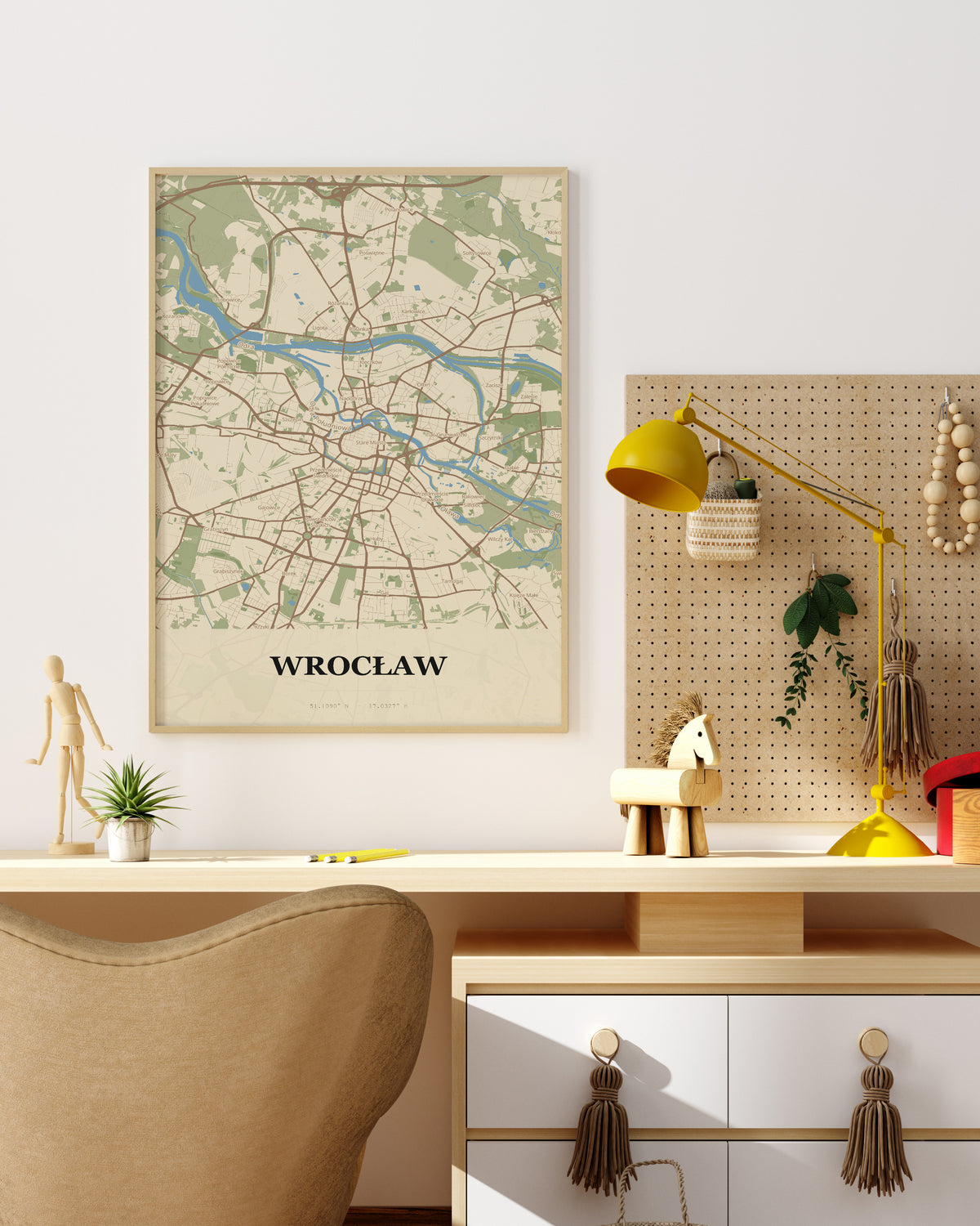 Plakat Wrocław – mapa miasta, mapa Wrocławia w nowoczesnym stylu - 4