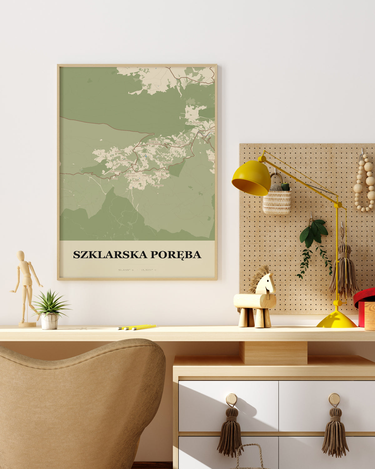 Plakat SZKLARSKA PORĘBA - Mapa miasta, mapa miasta w stylu technicznym - 4