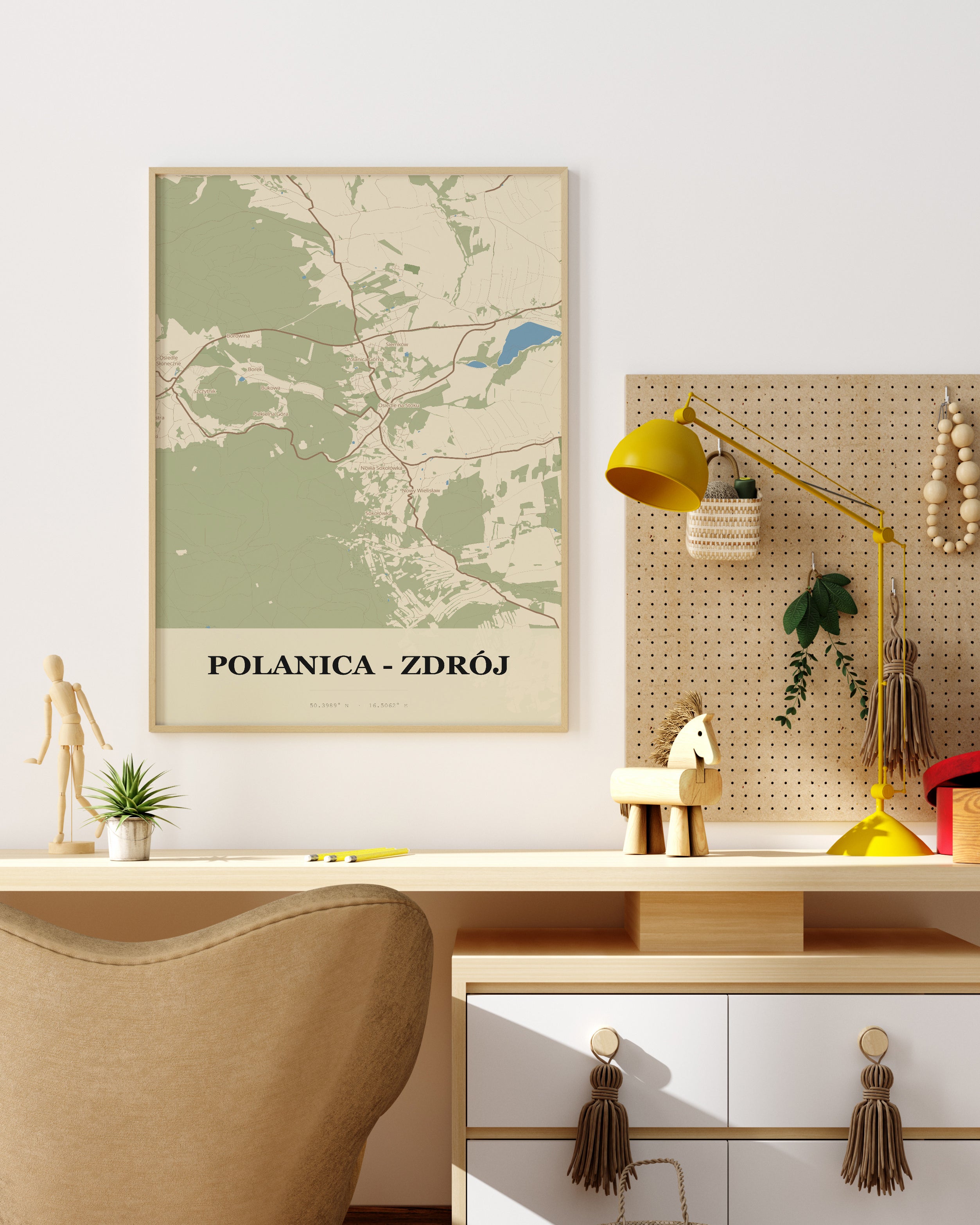Plakat POLANICA - ZDRÓJ - Mapa miasta, mapa miasta w stylu technicznym - 3