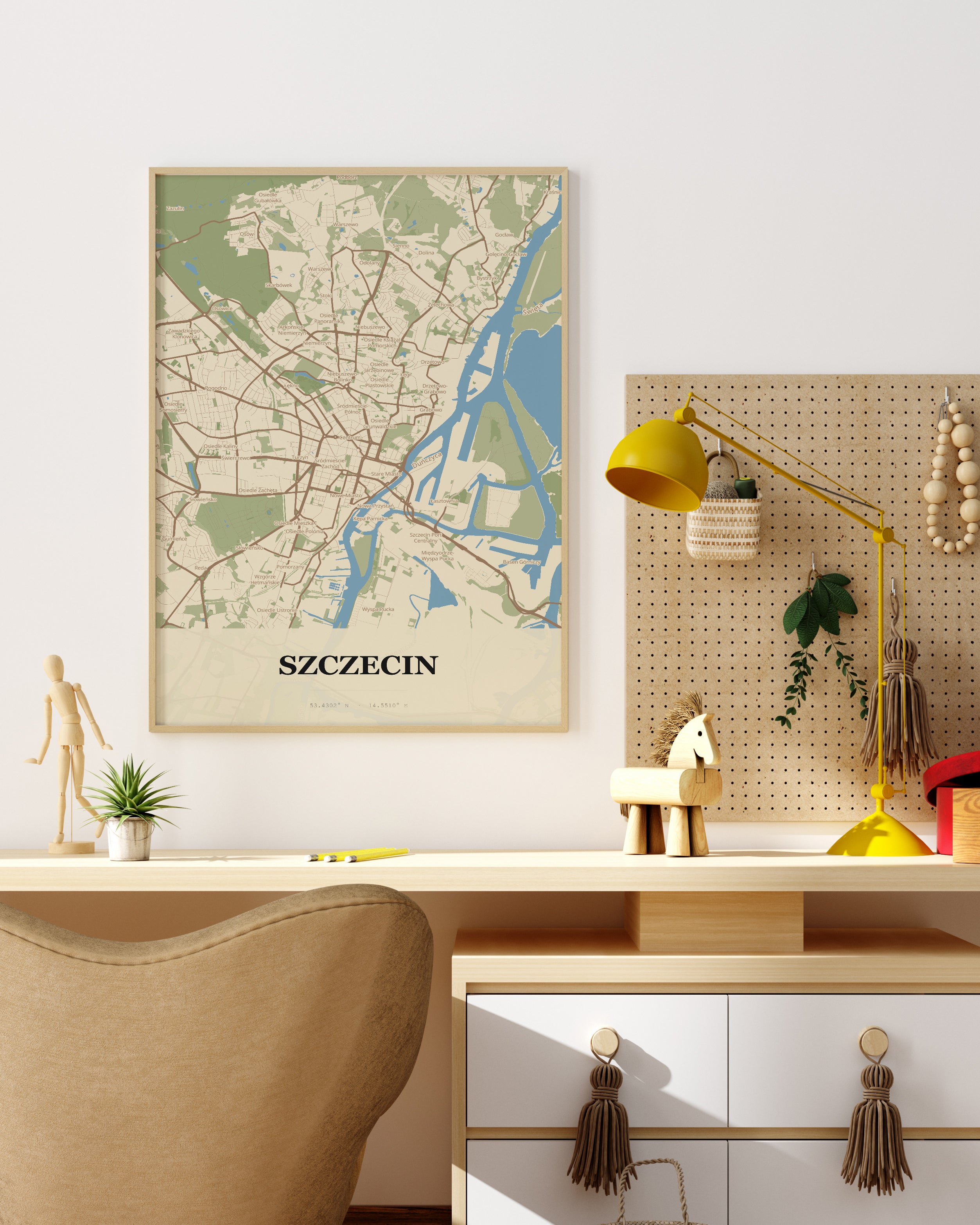 Plakat SZCZECIN - Mapa miasta, mapa techniczna miasta - 4