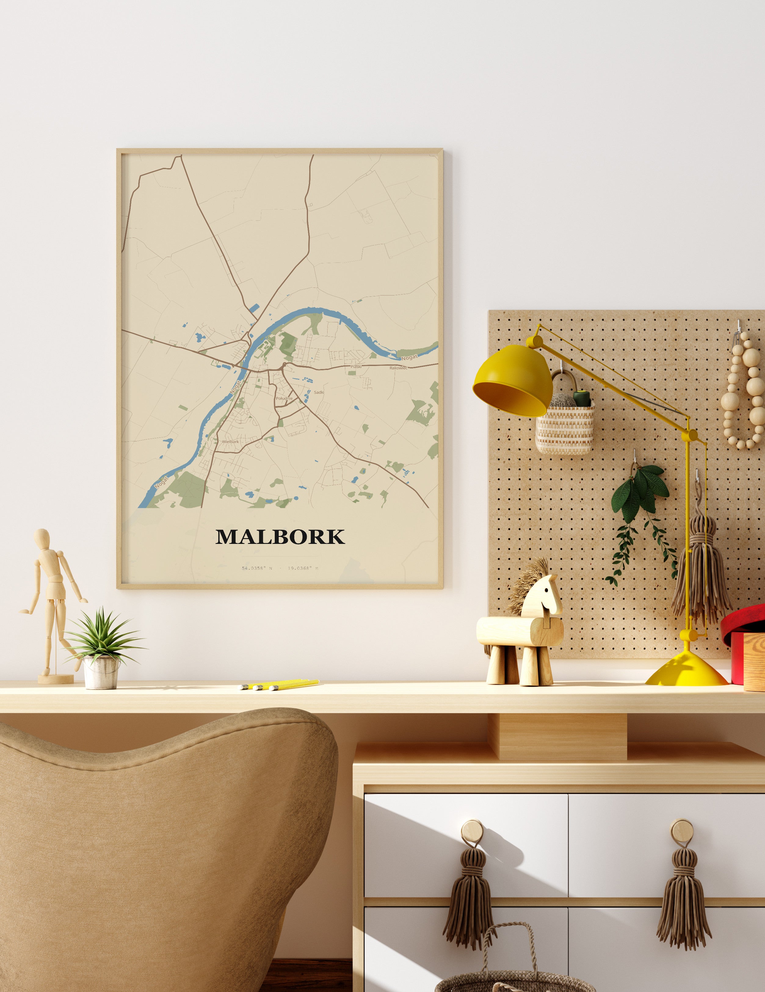 Plakat MALBORK - Mapa miasta