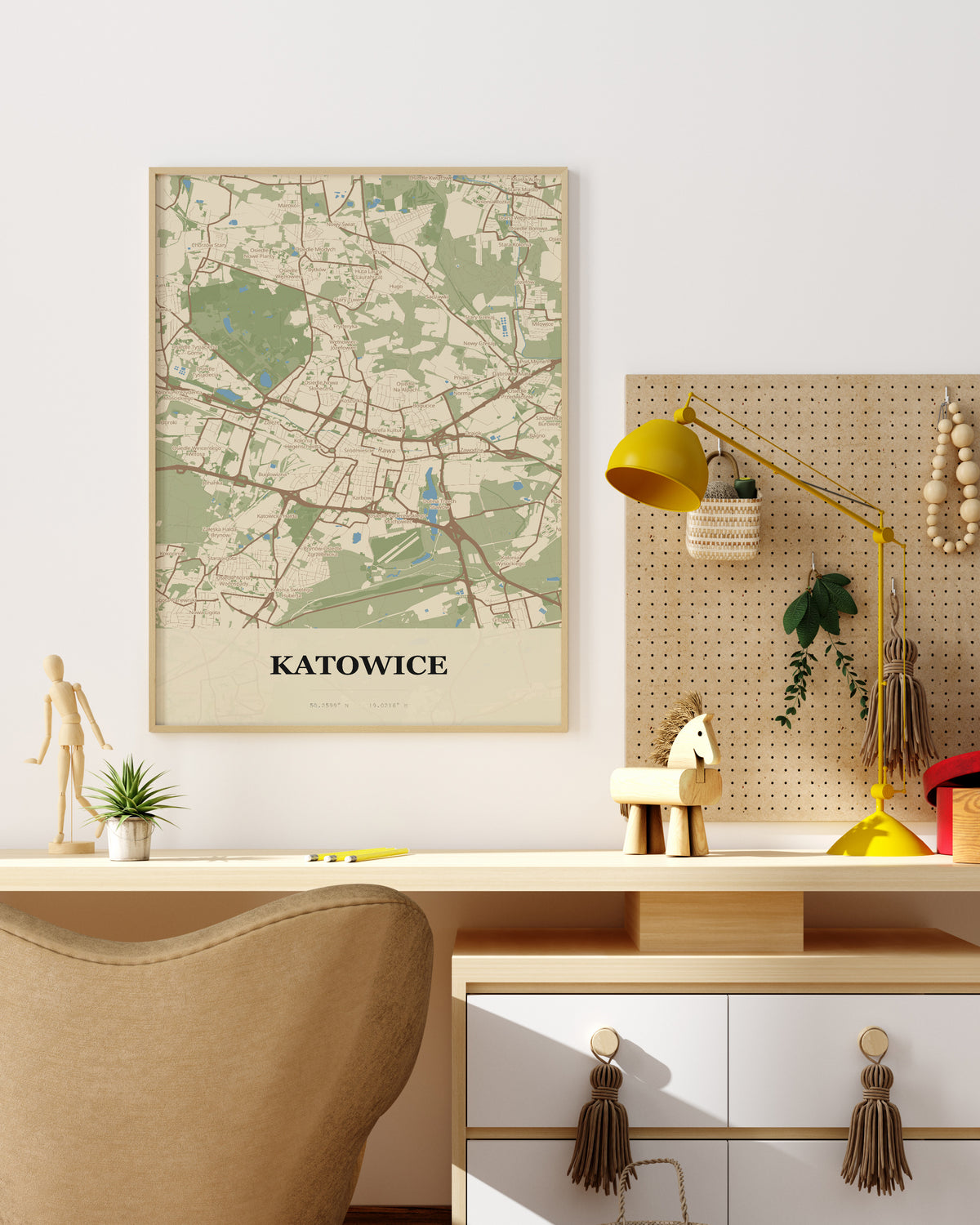 Plakat KATOWICE – mapa miasta, mapa miasta do dekoracji ściennej - 4