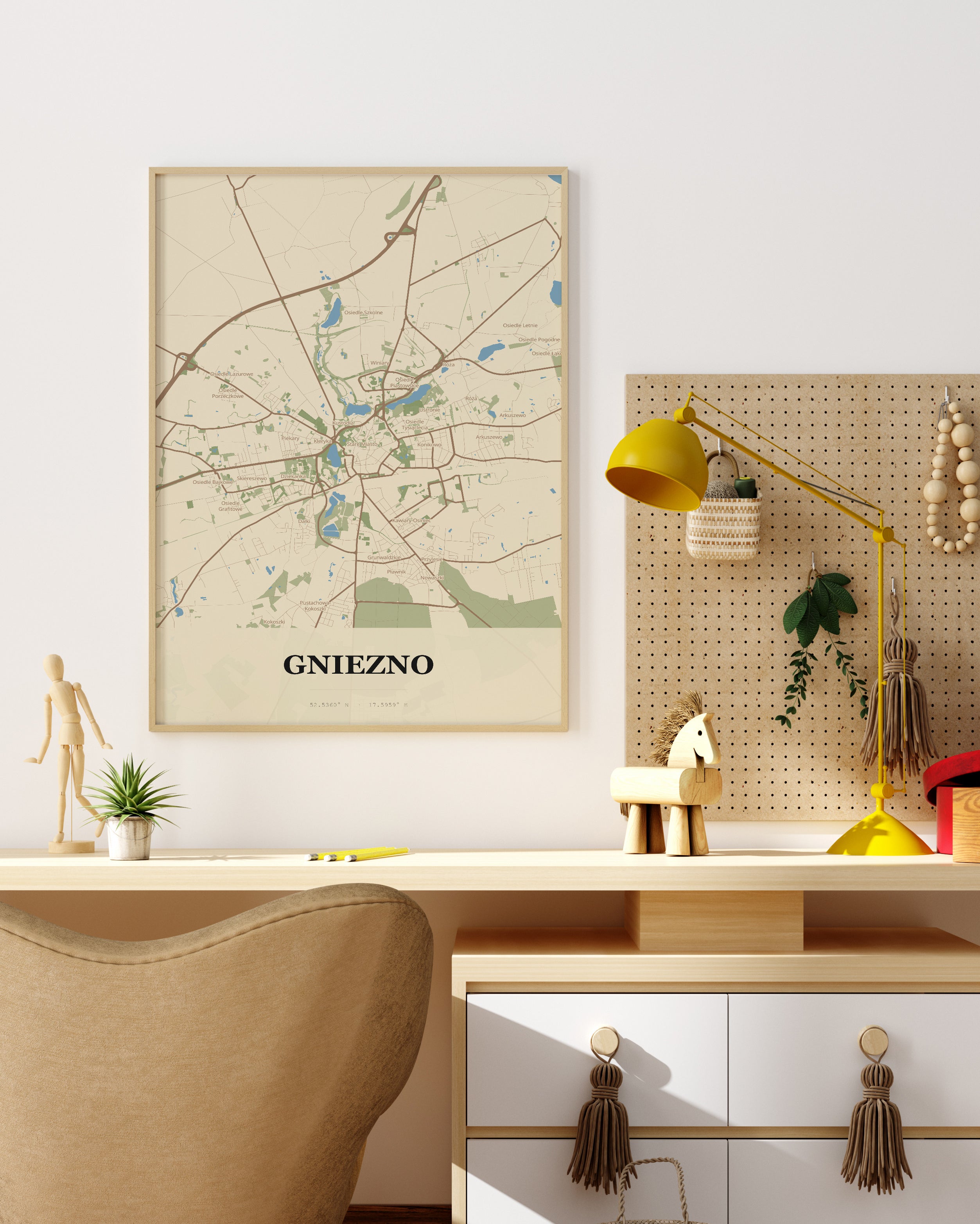 Plakat GNIEZNO - Mapa miasta, mapa miasta Gniezno - 4