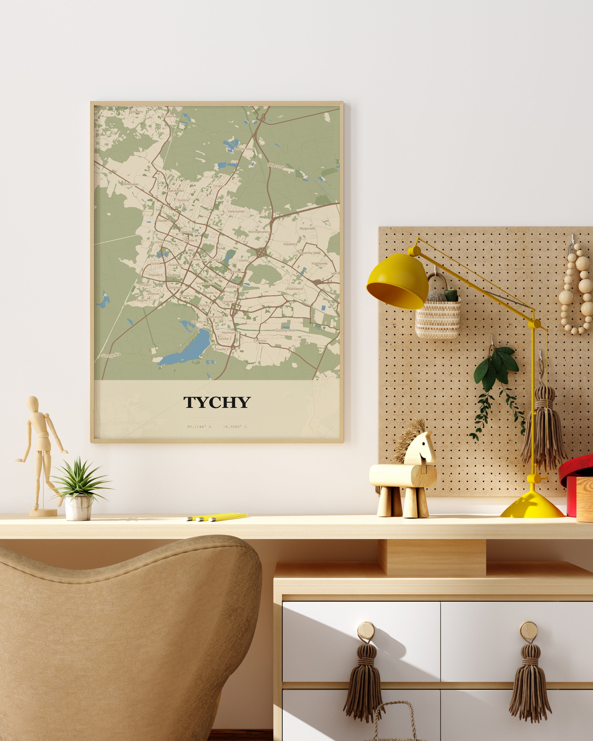 Plakat TYCHY – mapa miasta - 4