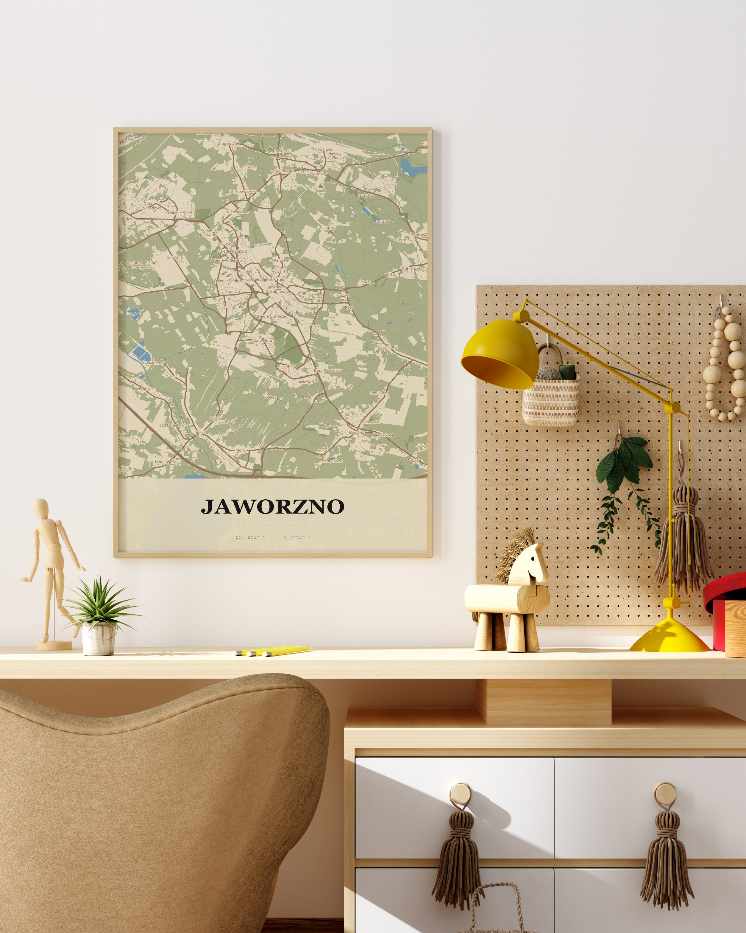 Plakat JAWORZNO - Mapa miasta, mapa miasta do dekoracji ściennej - 4