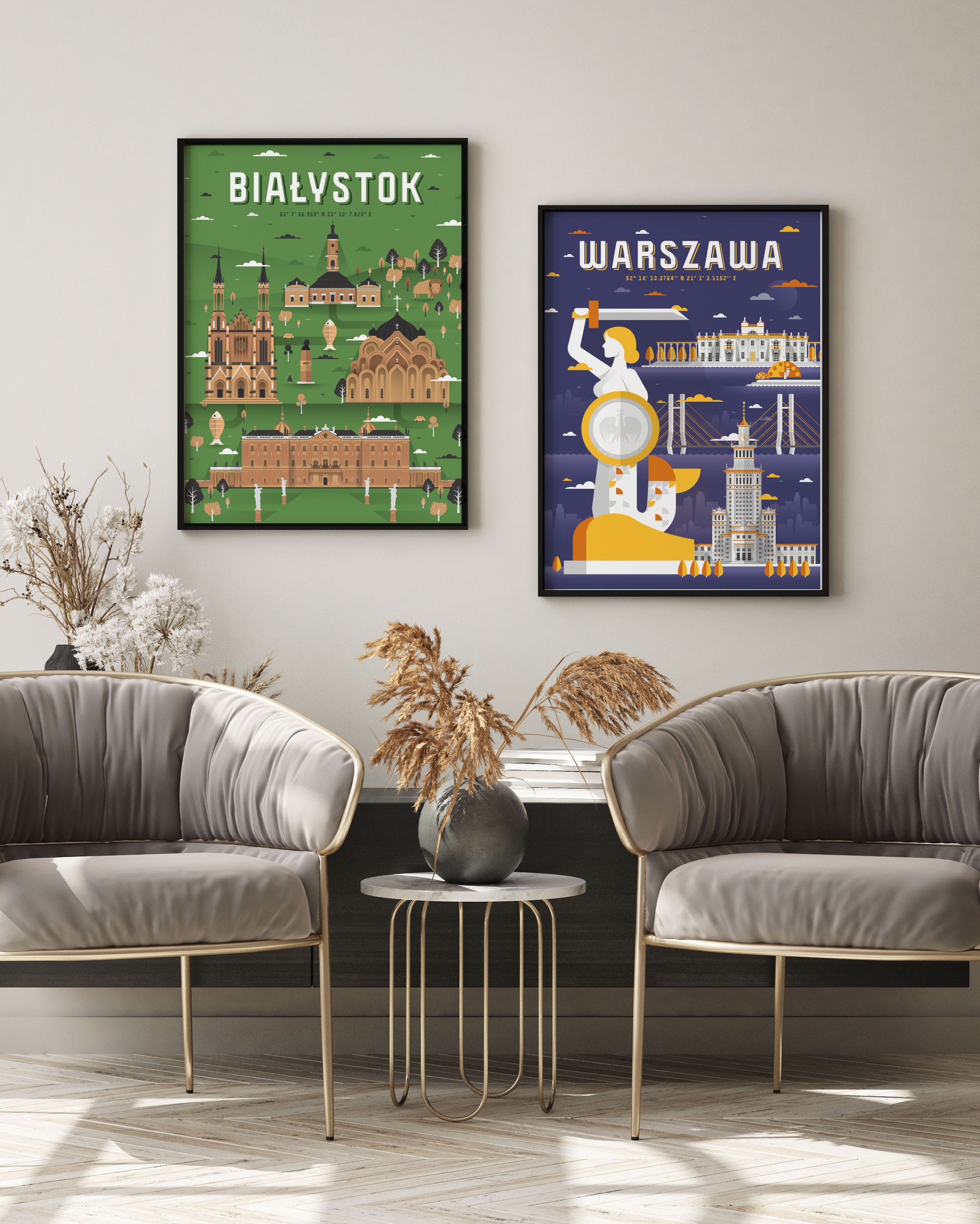 Ensemble d’affiches Białystok et Varsovie - ensemble d’affiches