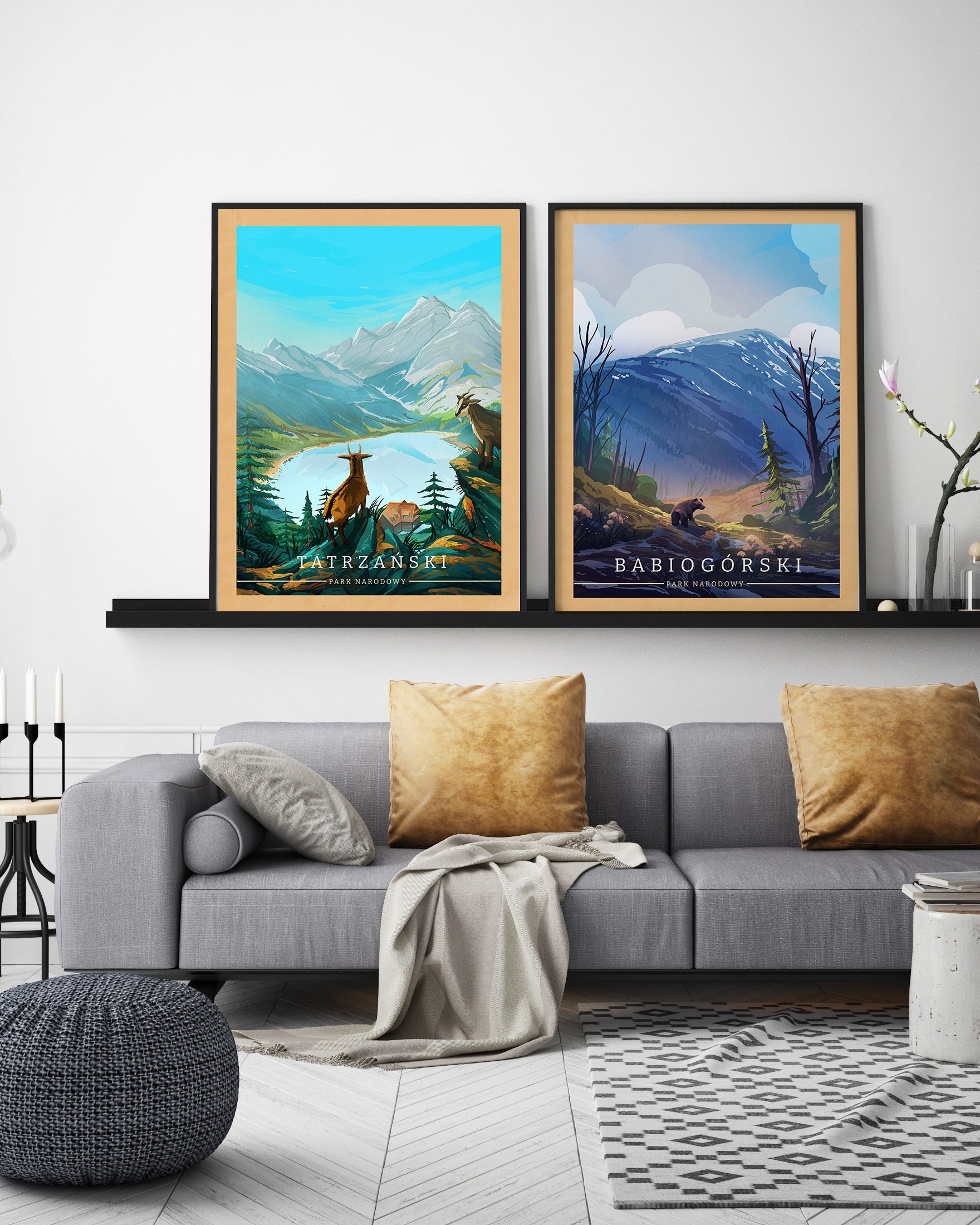 Set d’affiches vintage du parc national des Tatras et de Babiogóra - Set d’affiches