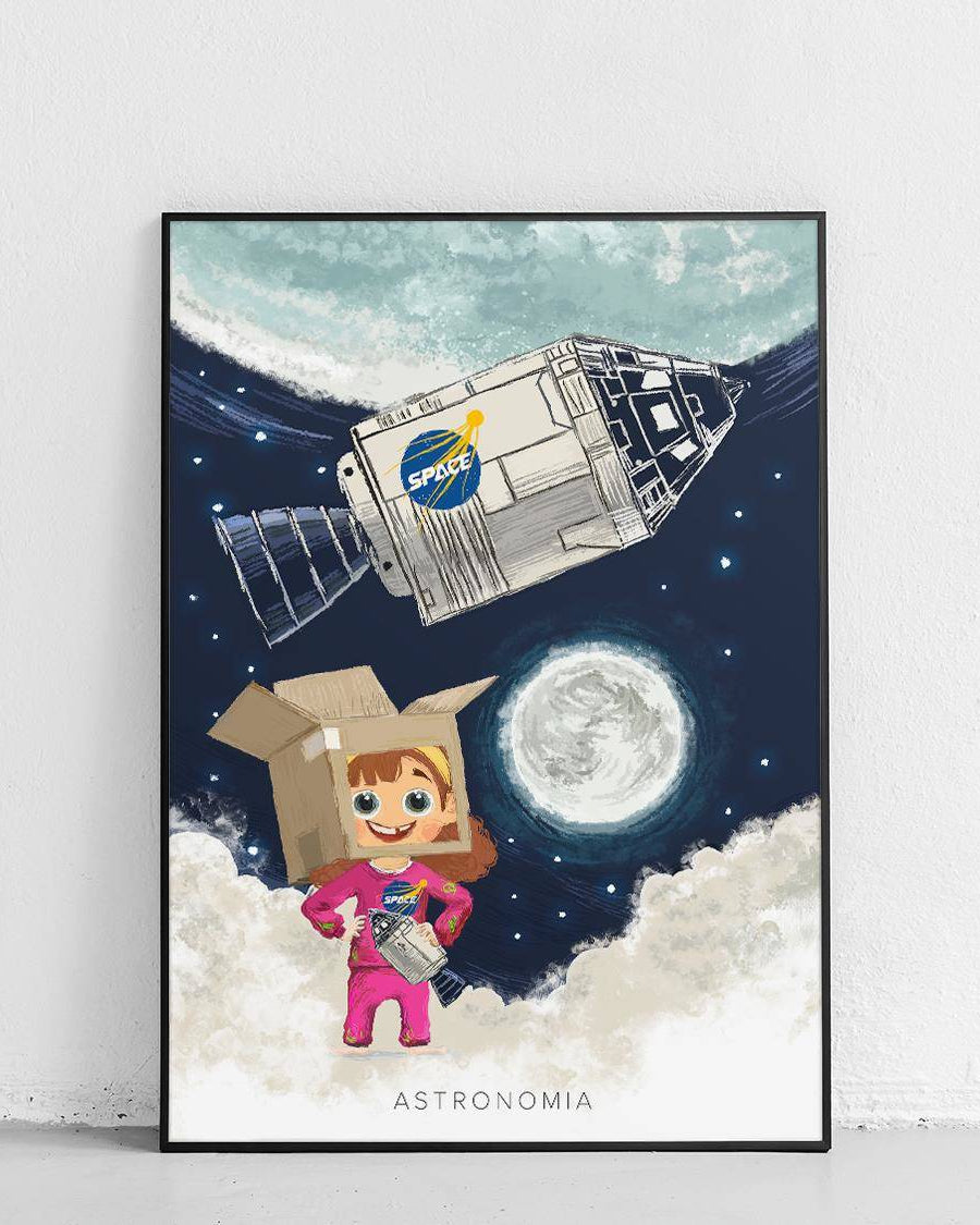 Astronautin – Poster für Kinder, science girl science boy - 1